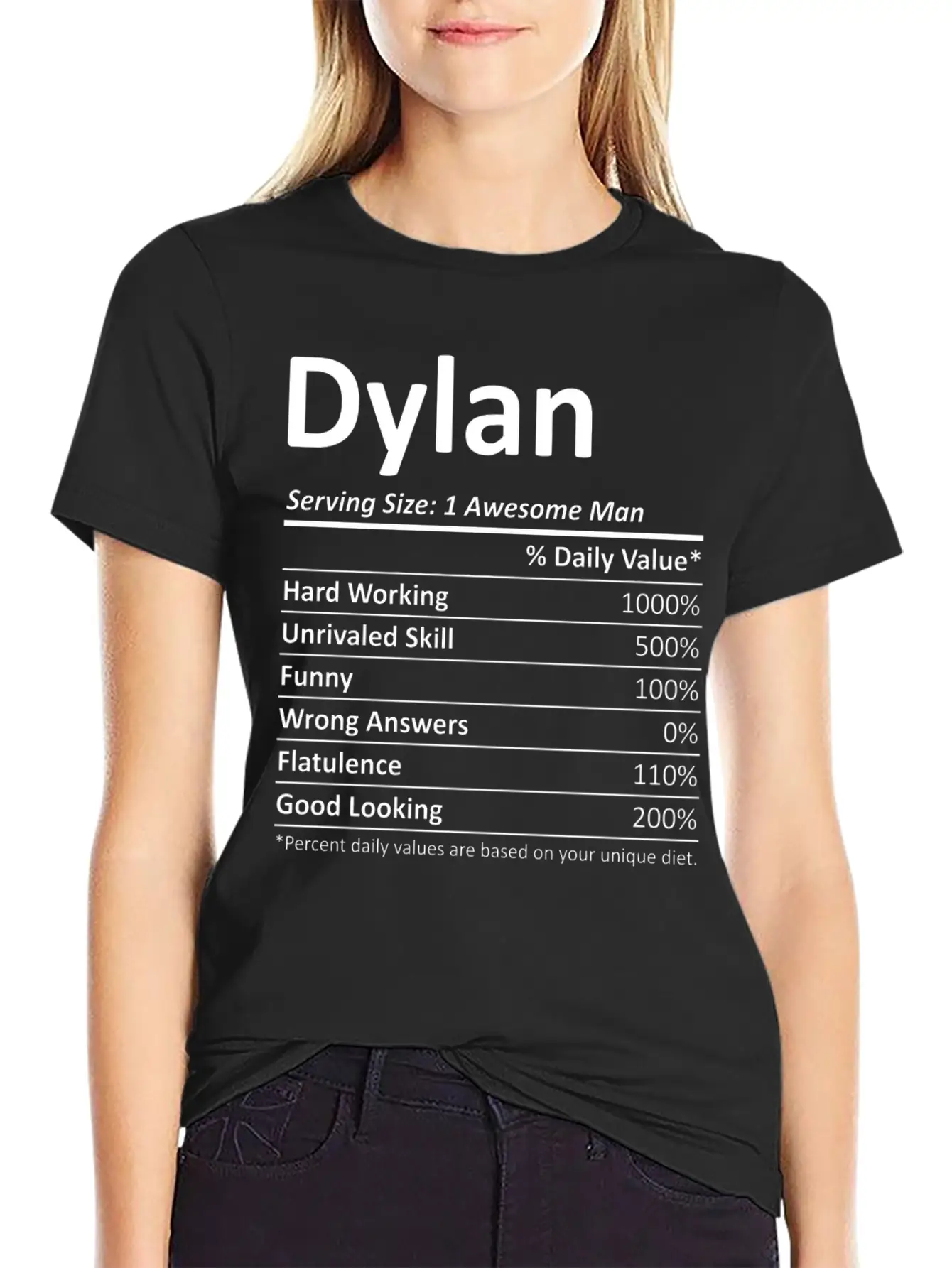 Dylan Nutrition Funny Birthday Personalized Name G Casual Graphic T-Shirt – Simple And Comfortable Daily Wear