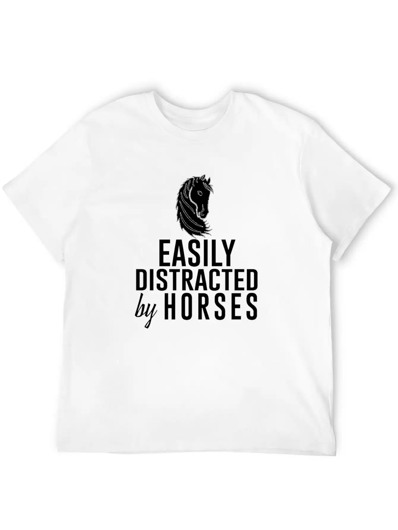 Easily Distracted By Horses Essential Cotton Tee For Daily Outfits – Unisex Style