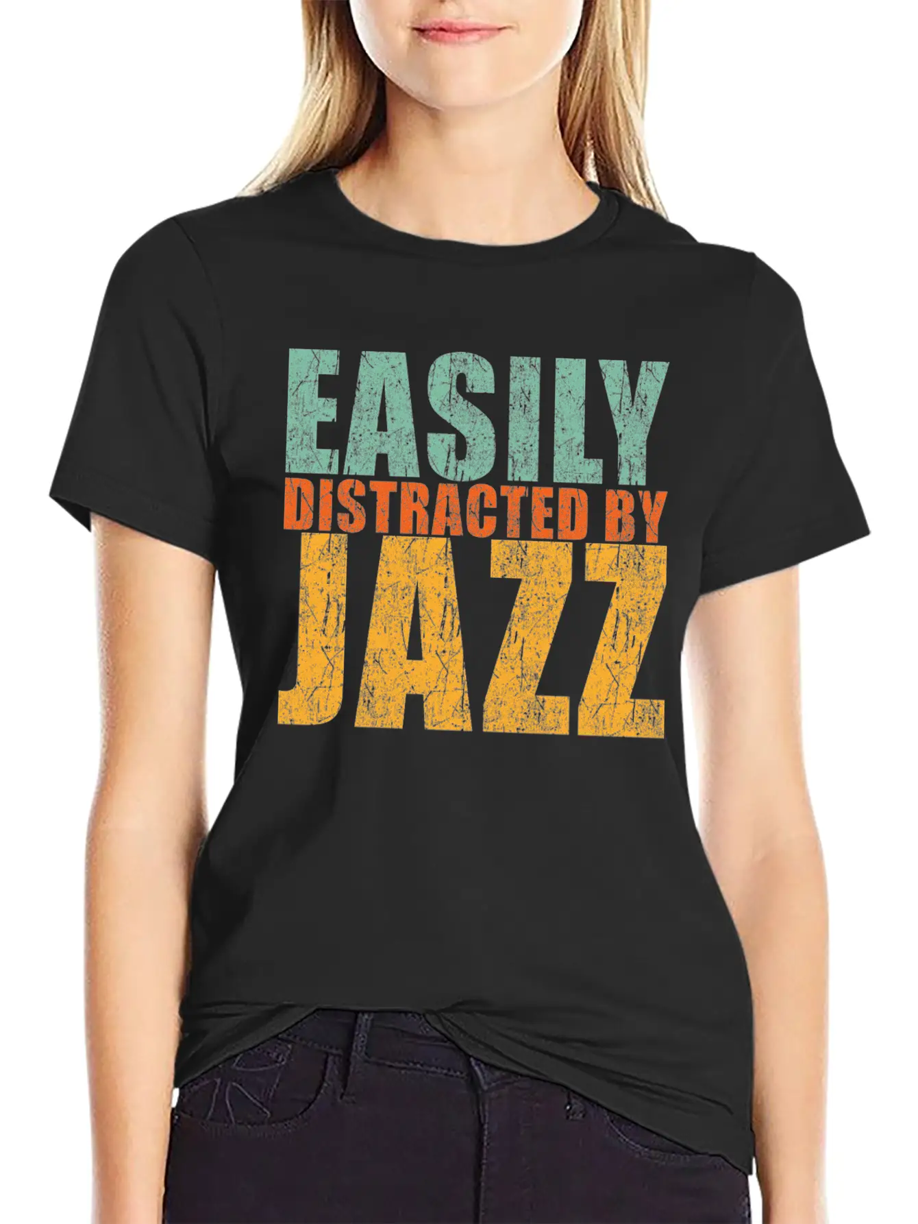 Easily Distracted By Jazz Stylish Everyday T-Shirt – Unisex Basic Cotton Tee