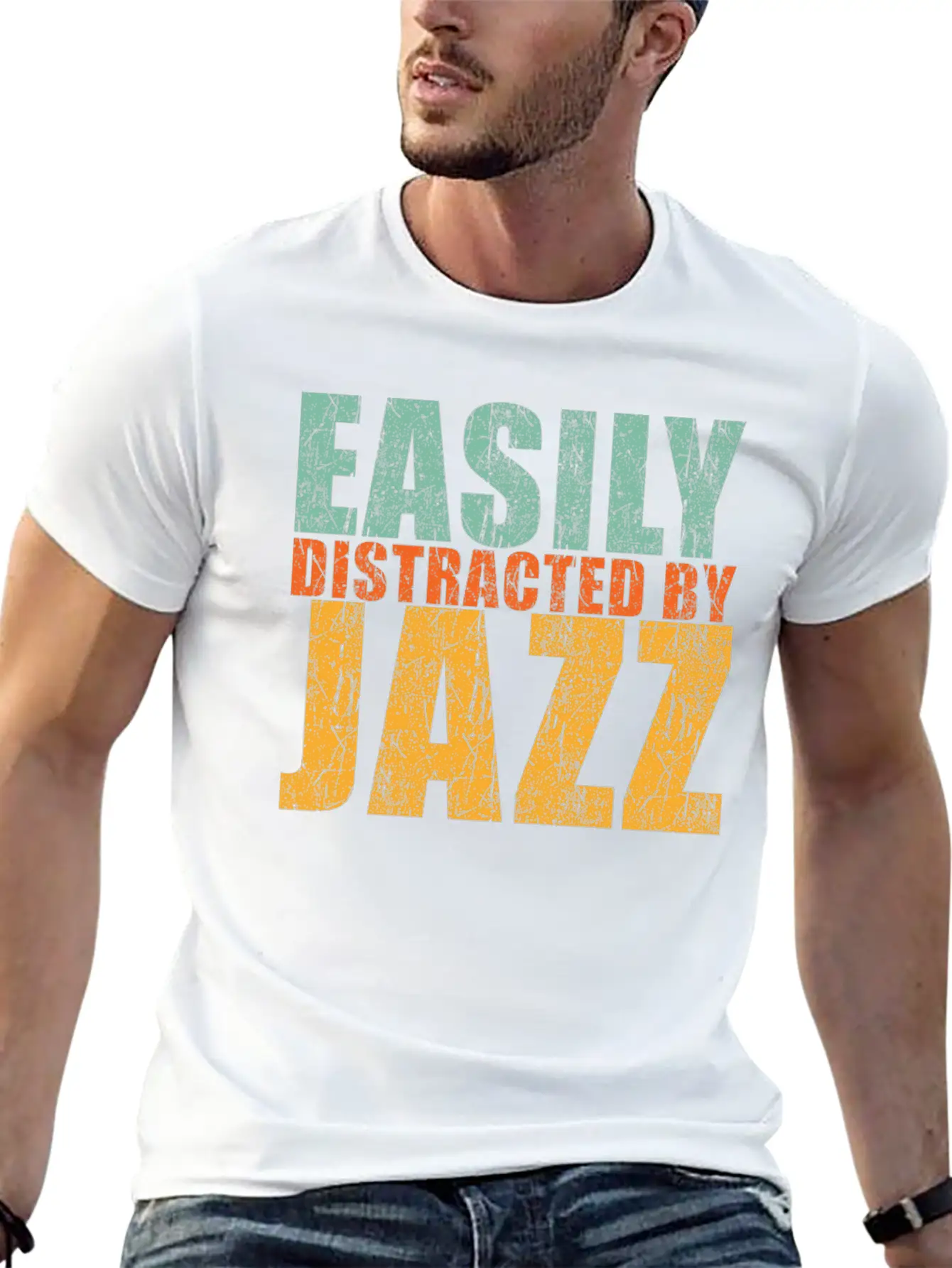Easily Distracted By Jazz Stylish Everyday T-Shirt – Unisex Basic Cotton Tee