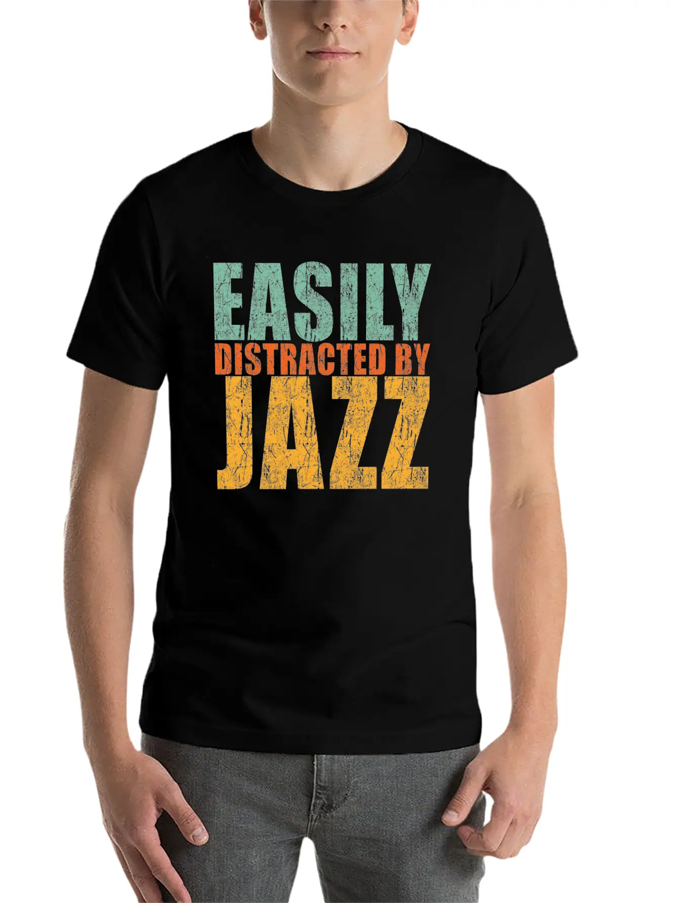 Easily Distracted By Jazz Stylish Everyday T-Shirt – Unisex Basic Cotton Tee