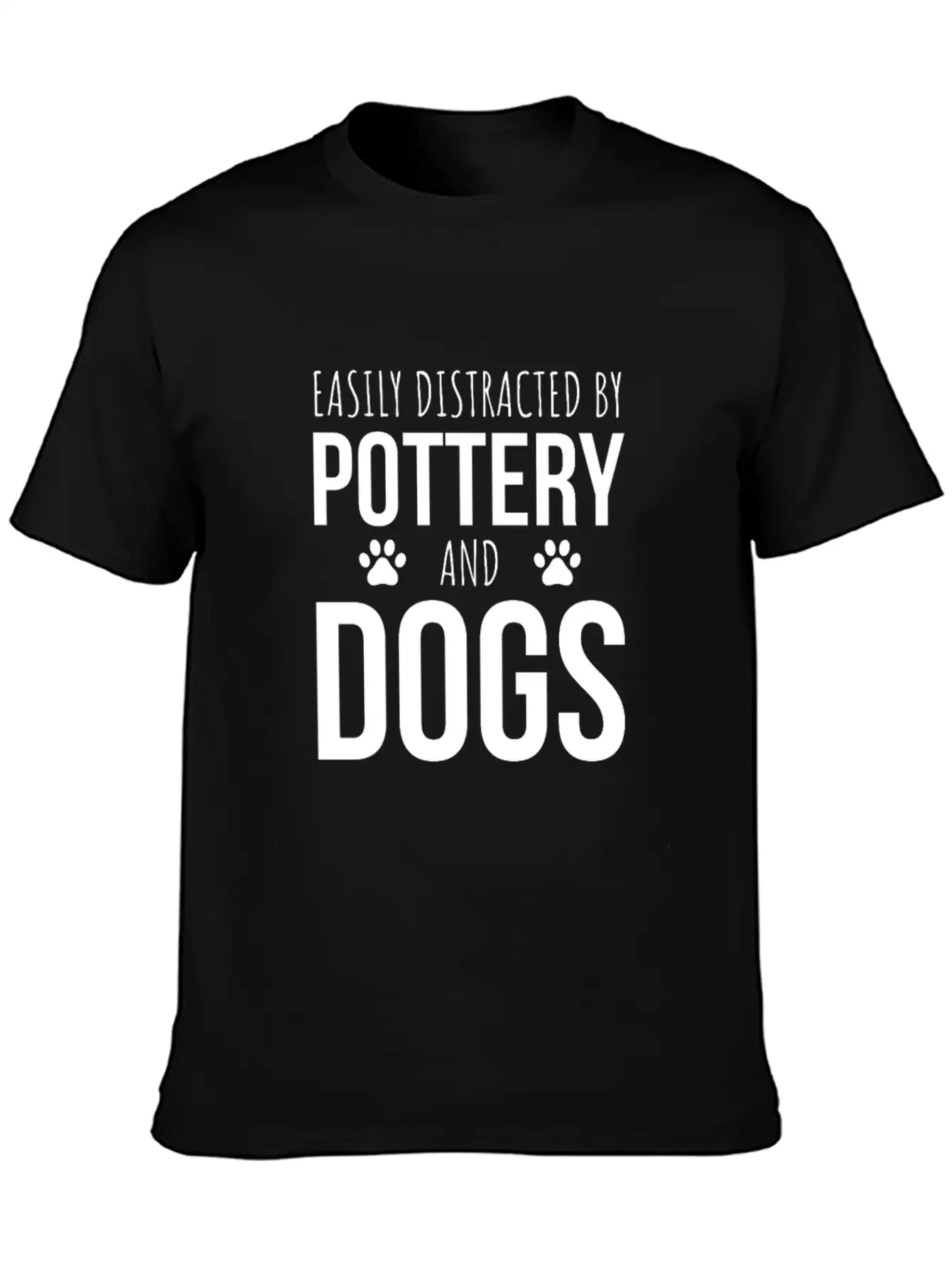 Easily Distracted By Pottery And Dogs Simple Everyday Graphic Tee – Lightweight Summer Wear