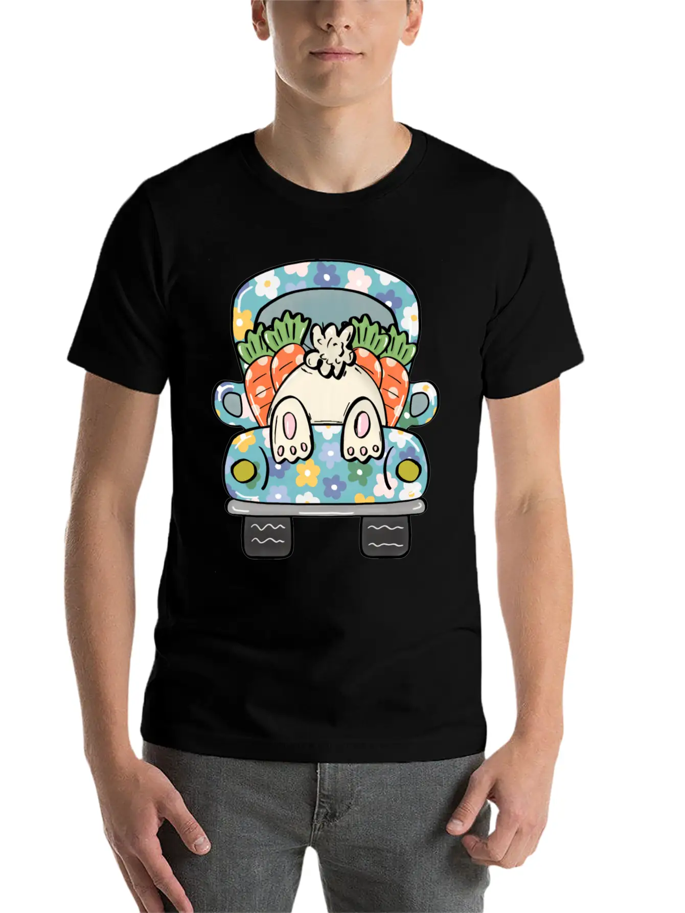 Easter Truck Basic Graphic T-Shirt – Daily Comfort In Soft Cotton