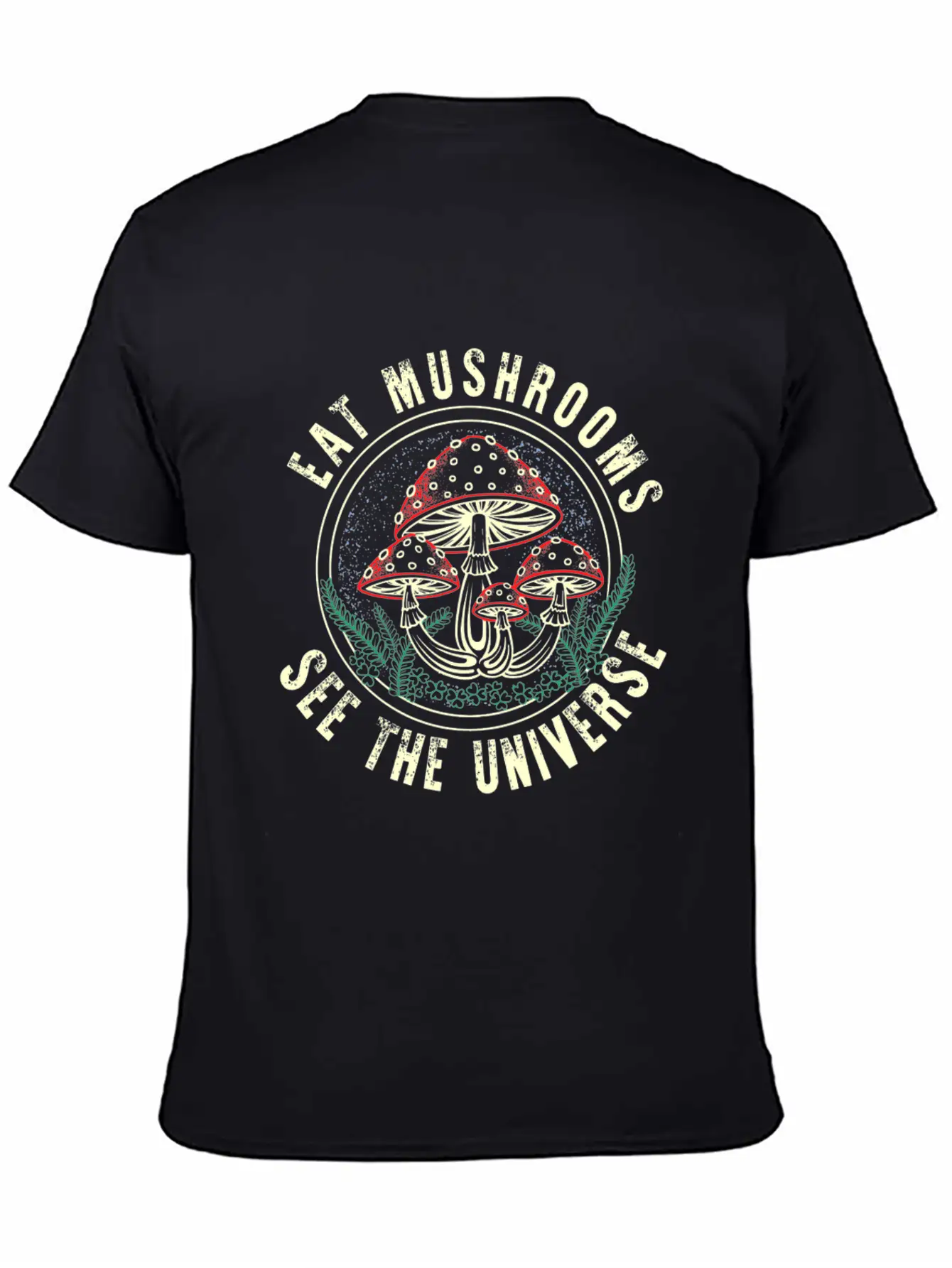 Eat Mushrooms See The Universe Stylish Everyday T-Shirt – Unisex Basic Cotton Tee