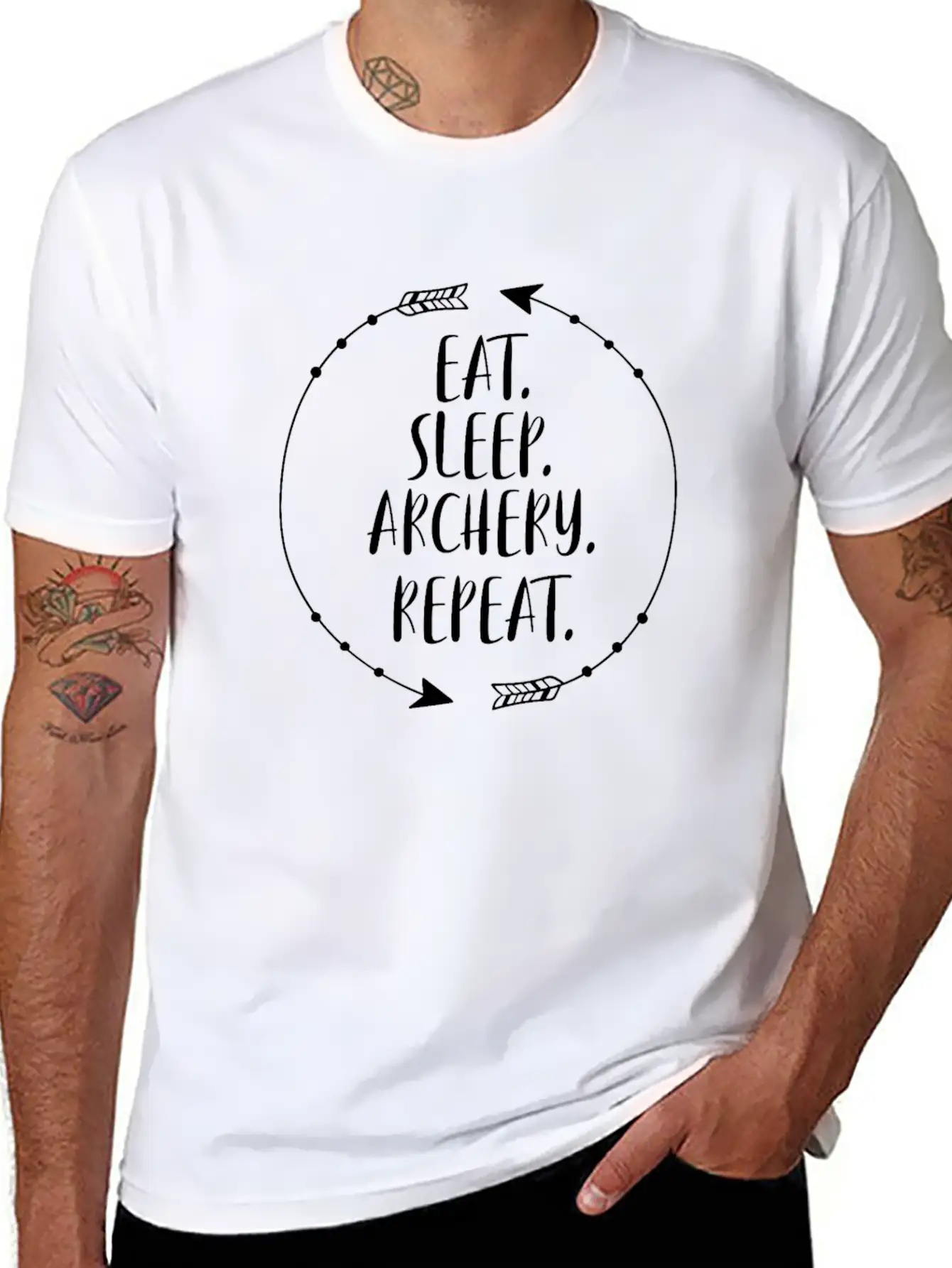 Eat Sleep Archery Repeat Stylish Everyday T-Shirt – Unisex Basic Cotton Tee