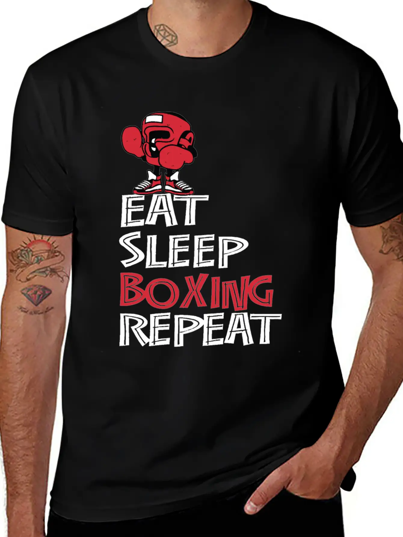 Eat Sleep Boxing Repeat Stylish Everyday T-Shirt – Unisex Basic Cotton Tee