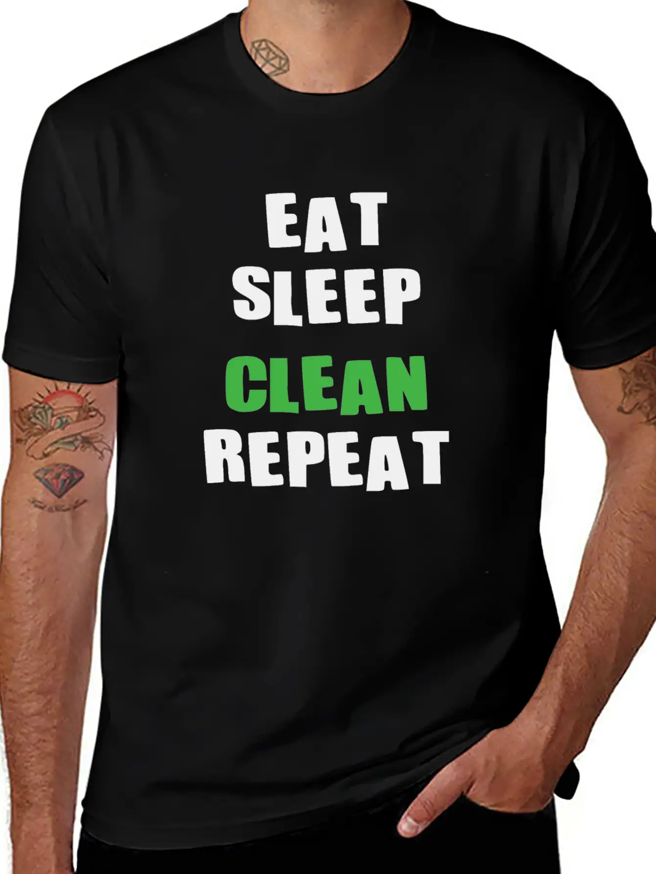 Eat Sleep CLEAN Repeat Relaxed Everyday Tee – Lightweight And Durable Cotton