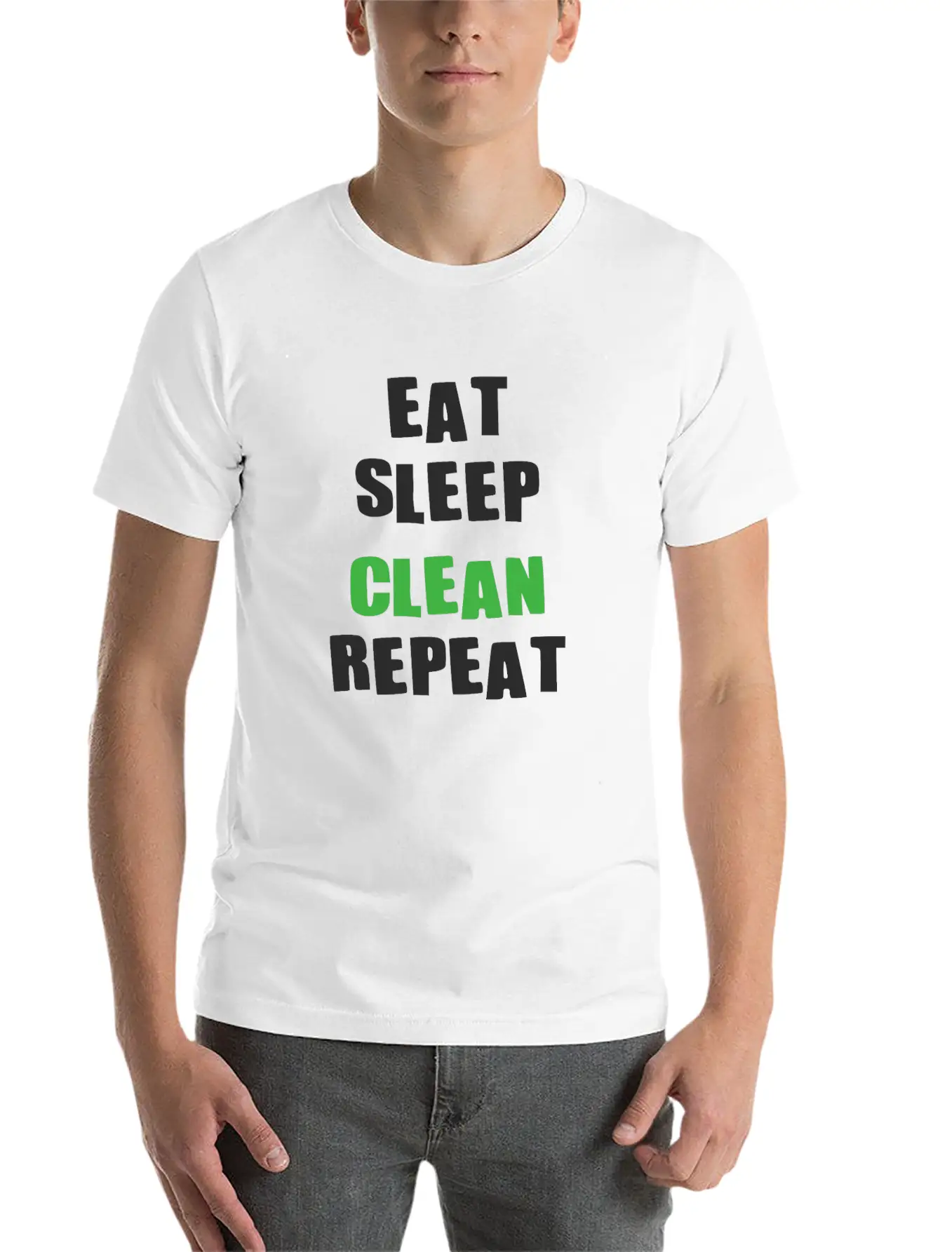 Eat Sleep CLEAN Repeat Relaxed Everyday Tee – Lightweight And Durable Cotton