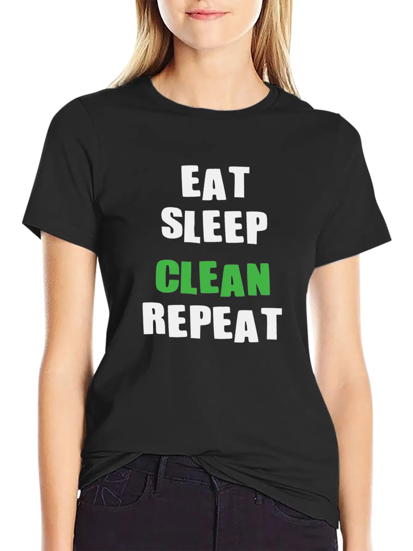 Eat Sleep CLEAN Repeat Relaxed Everyday Tee – Lightweight And Durable Cotton
