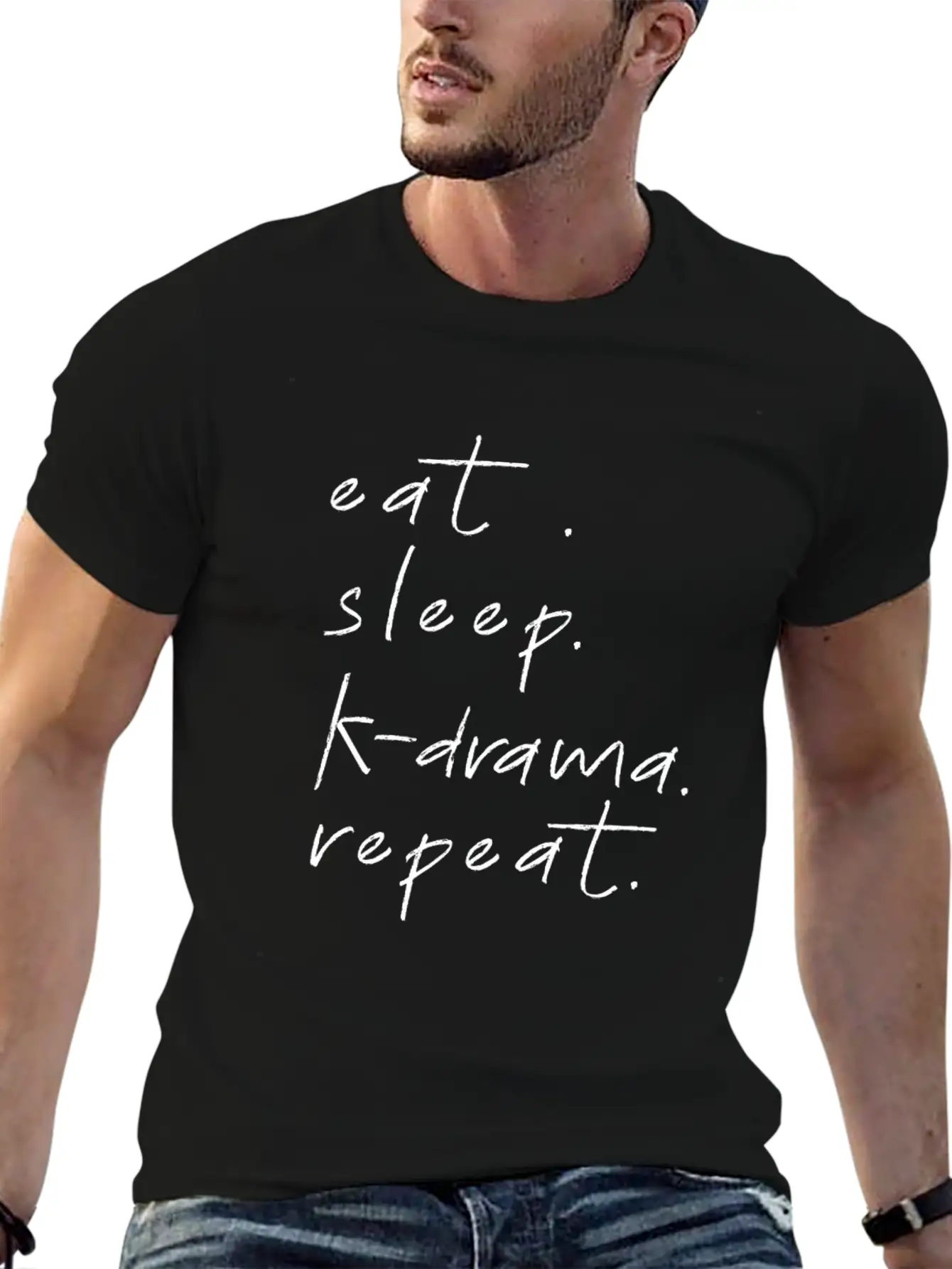 Eat Sleep Kdrama Repeat... K-Pop Stylish Everyday T-Shirt – Unisex Basic Cotton Tee