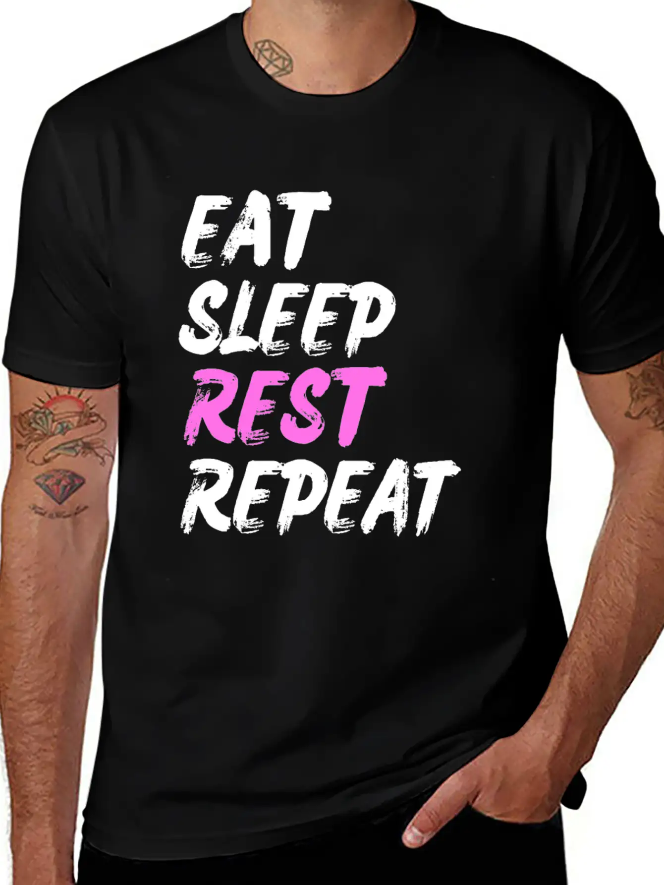 Eat Sleep Rest Repeat Stylish Everyday T-Shirt – Unisex Basic Cotton Tee