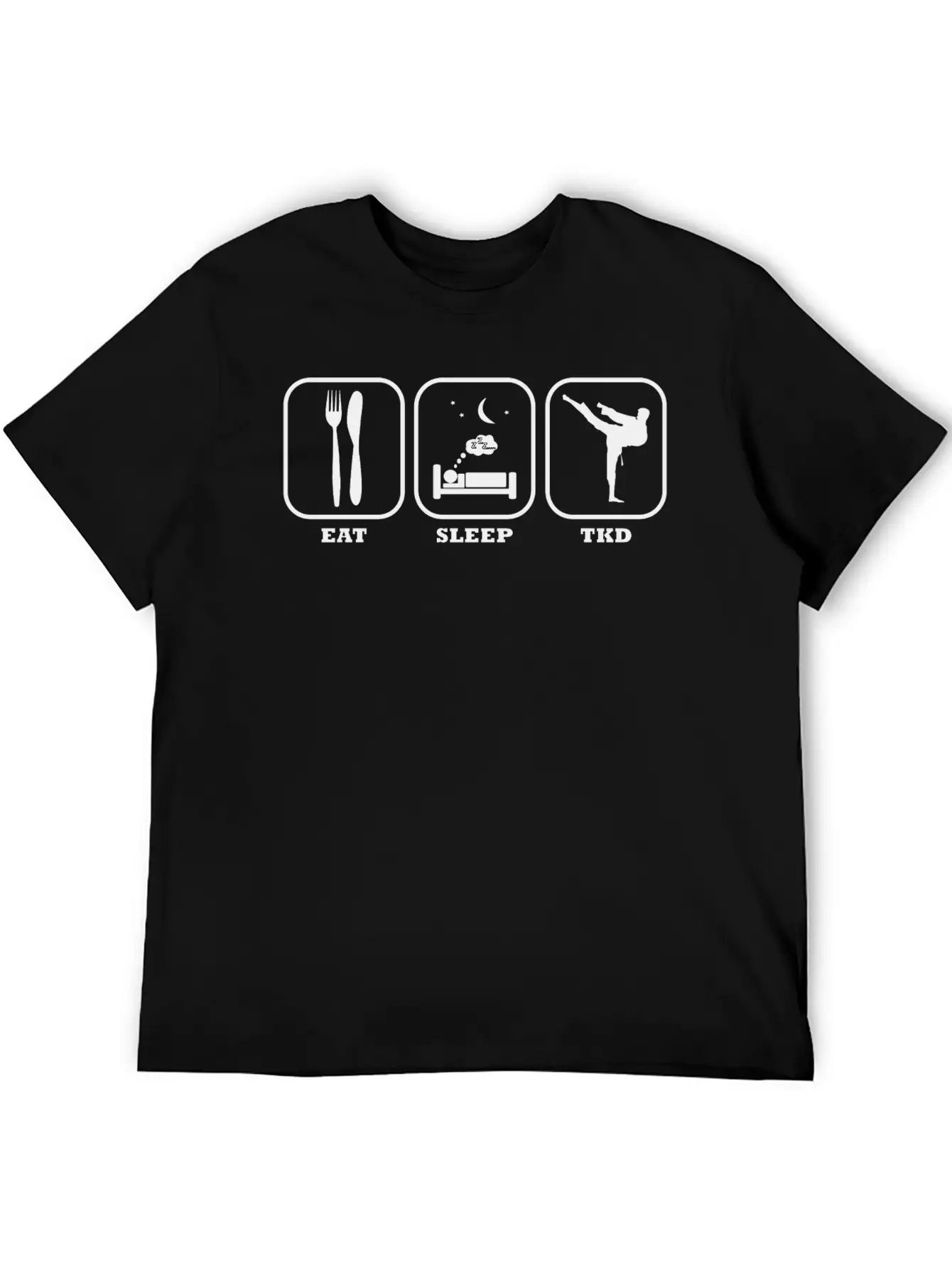 Eat Sleep Taekwondo Men Fighter Tkd Gift Idea Stylish Everyday T-Shirt – Unisex Basic Cotton Tee
