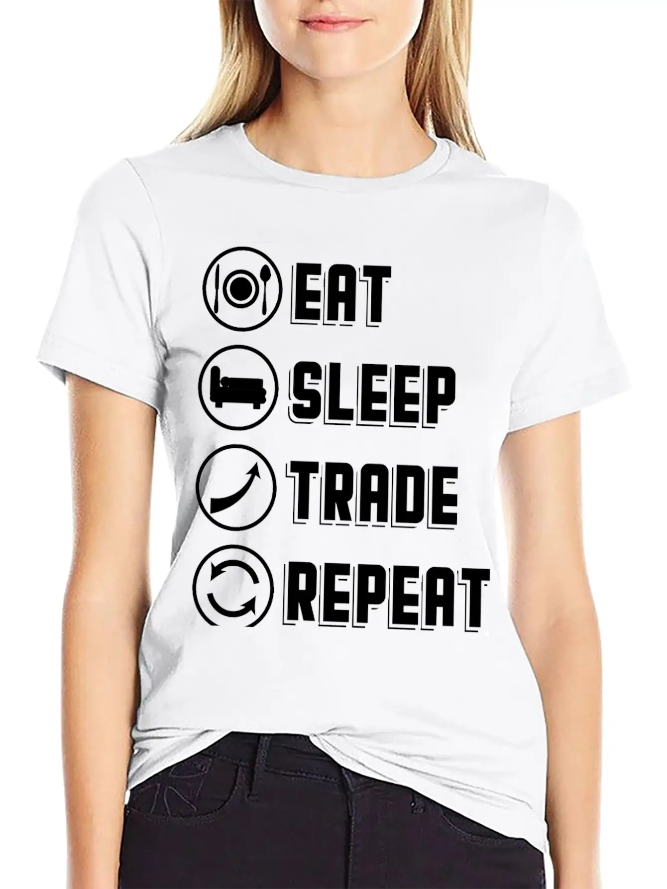 Eat Sleep Trade Repeat Daytrader Stock Market Basic Graphic T-Shirt – Daily Comfort In Soft Cotton