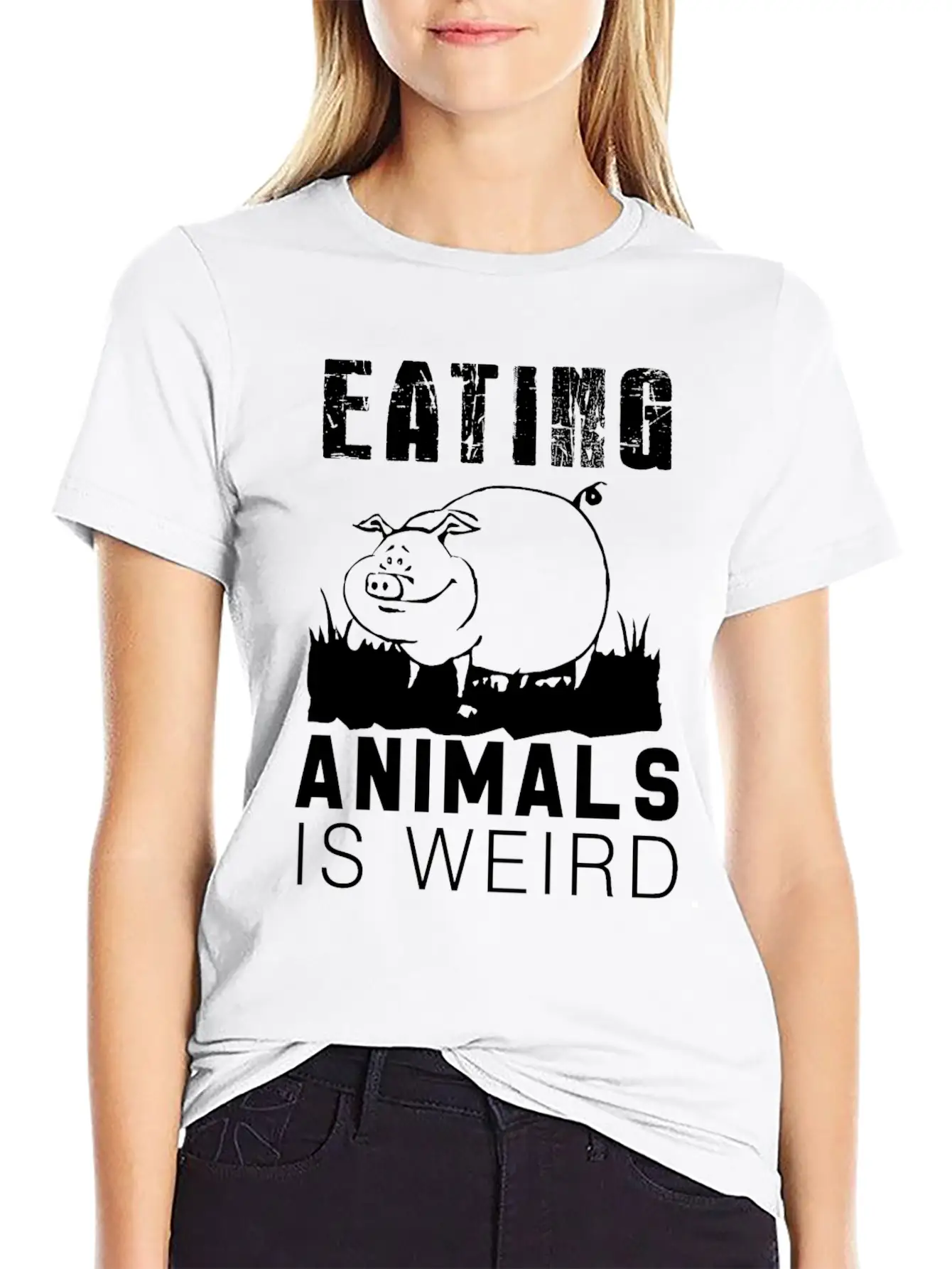 Eating Animals Is Weird Stylish Everyday T-Shirt – Unisex Basic Cotton Tee
