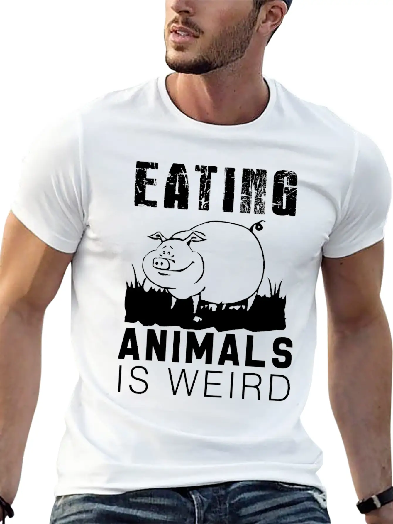 Eating Animals Is Weird Stylish Everyday T-Shirt – Unisex Basic Cotton Tee