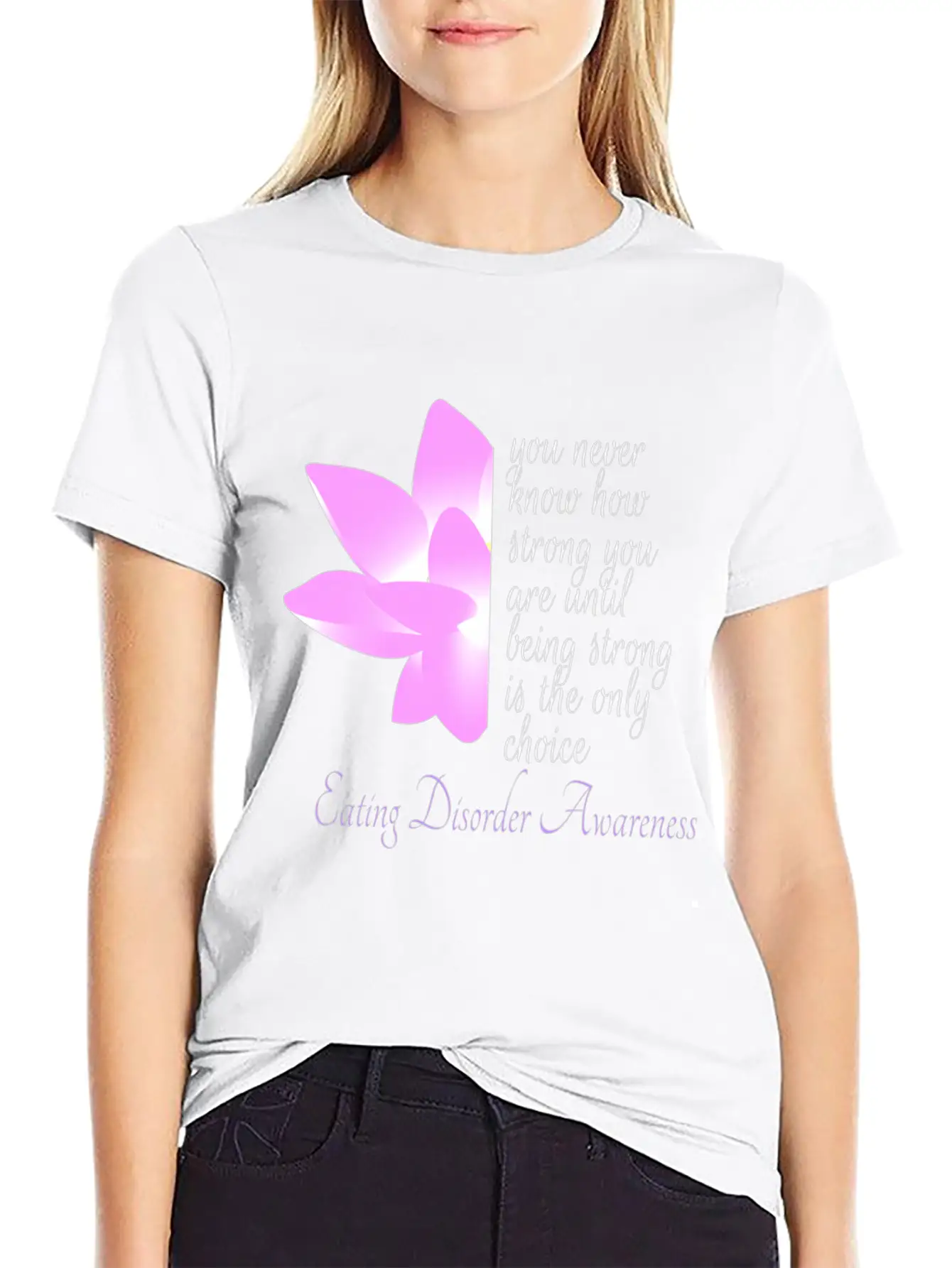 Eating Disorder Awareness Recovery Breathable Graphic T-Shirt – Perfect For Casual Days