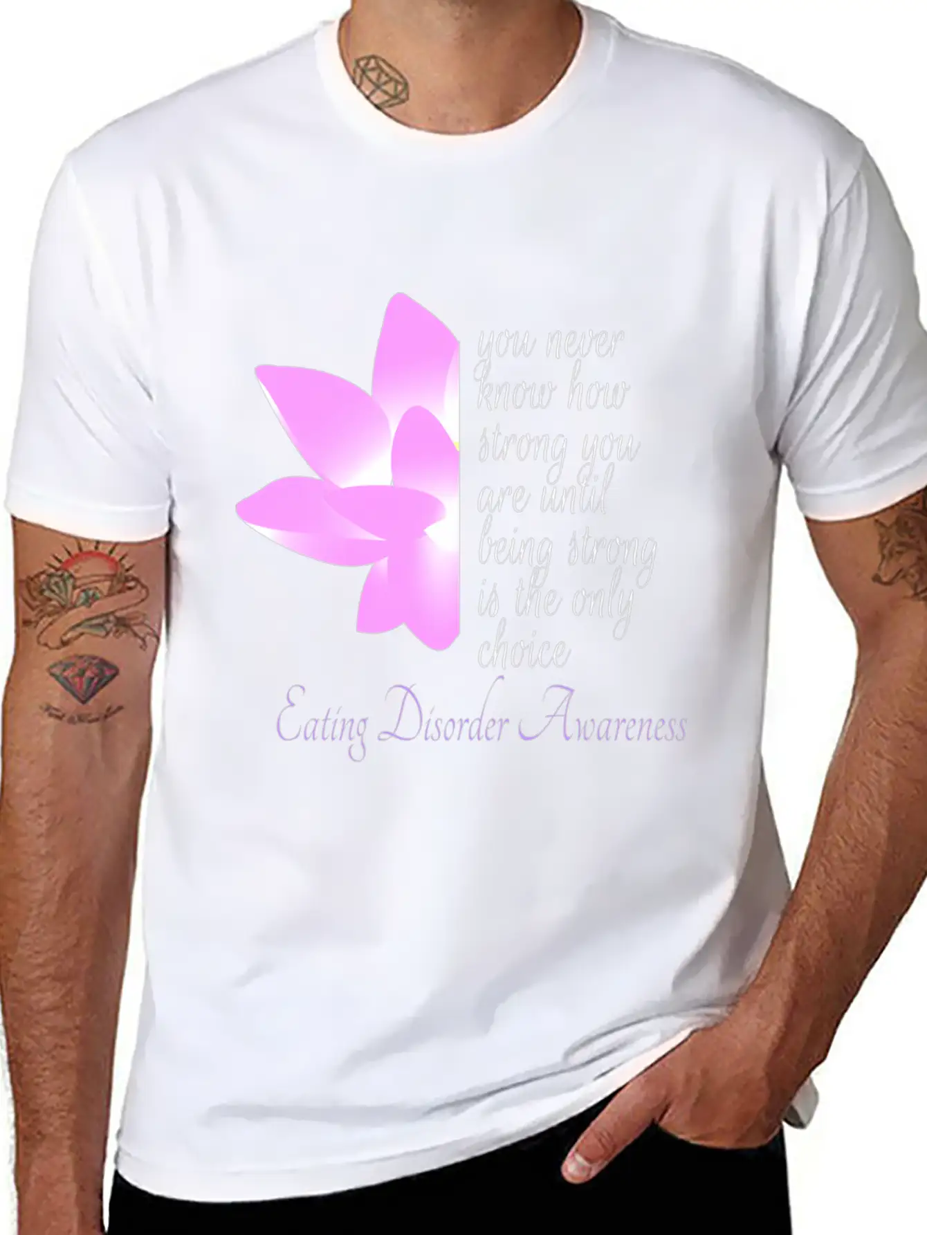 Eating Disorder Awareness Recovery Breathable Graphic T-Shirt – Perfect For Casual Days