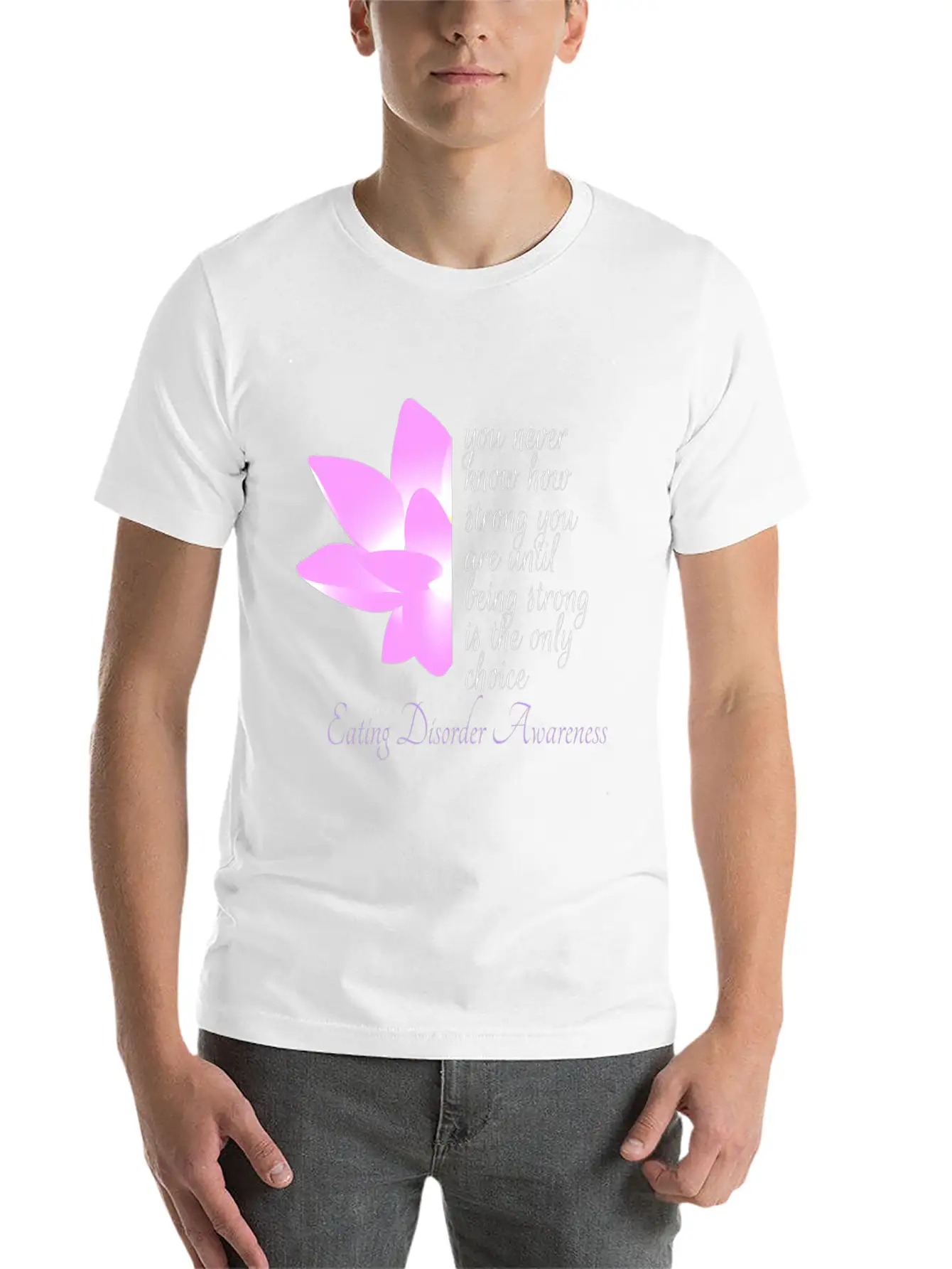Eating Disorder Awareness Recovery Breathable Graphic T-Shirt – Perfect For Casual Days