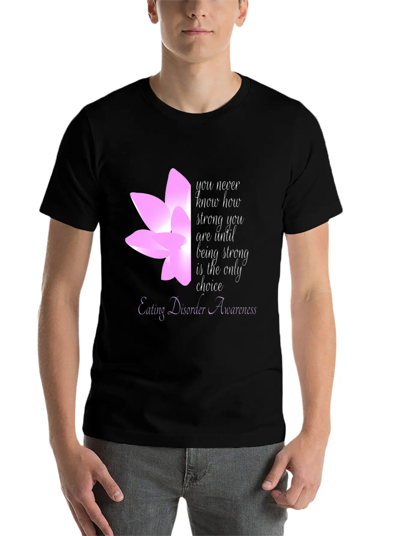 Eating Disorder Awareness Recovery Breathable Graphic T-Shirt – Perfect For Casual Days