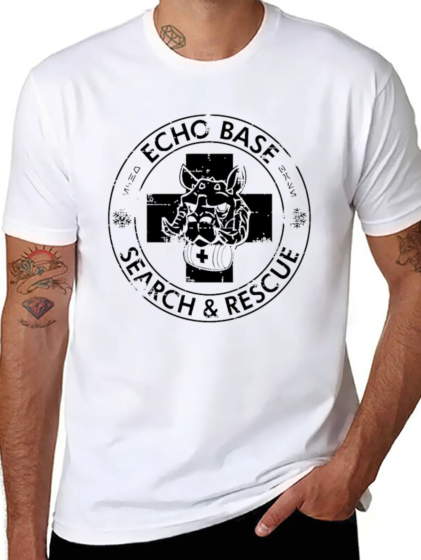 Echo Base Search And Rescue Lightweight Cotton T-Shirt – Daily Comfort Graphic Shirt
