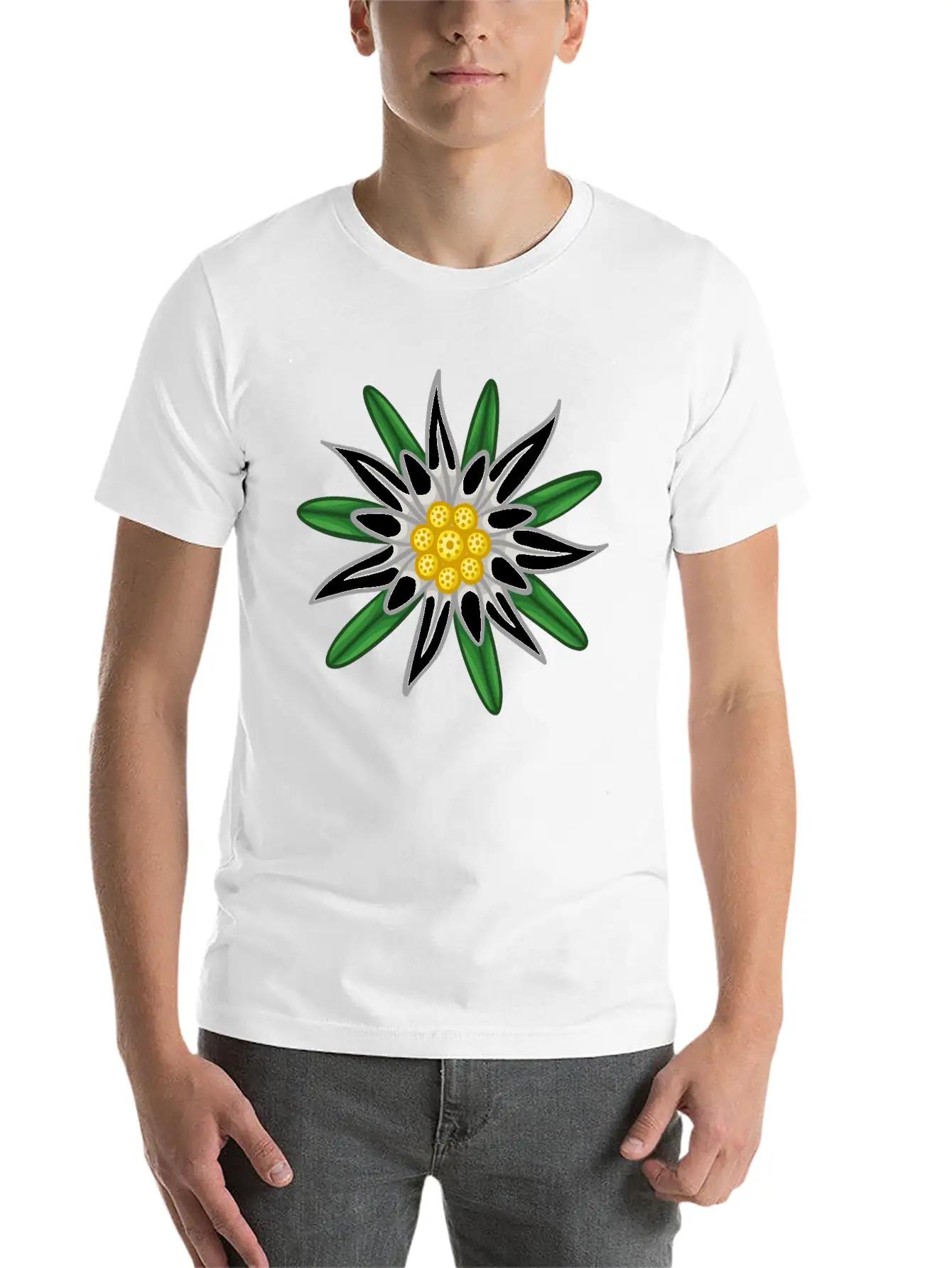Edelweiss Flower Petals Simple Everyday Graphic Tee – Lightweight Summer Wear