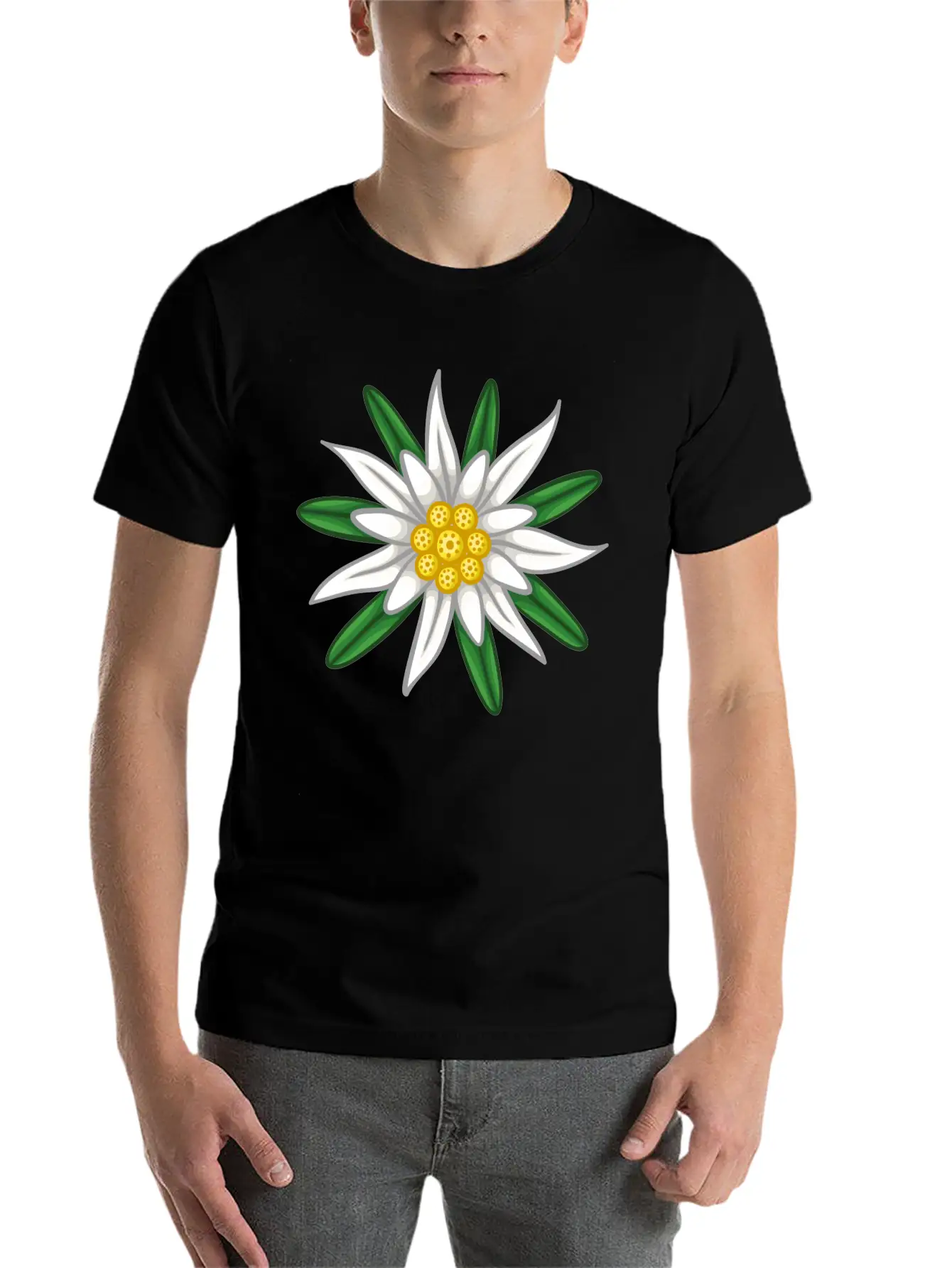 Edelweiss Flower Petals Simple Everyday Graphic Tee – Lightweight Summer Wear