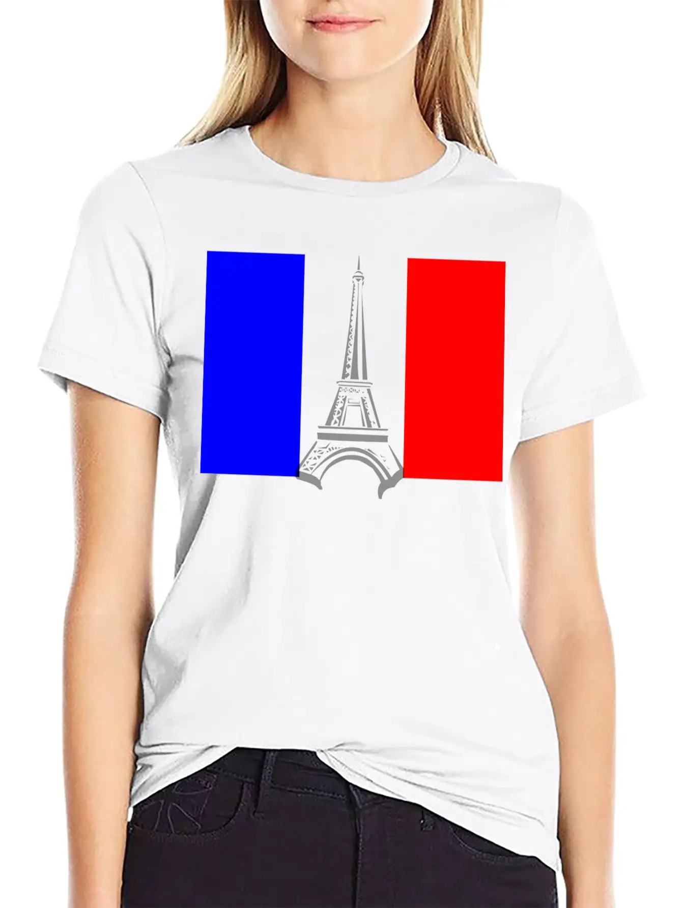 Eiffel Tower Flag Stylish Everyday T-Shirt – Unisex Basic Cotton Tee