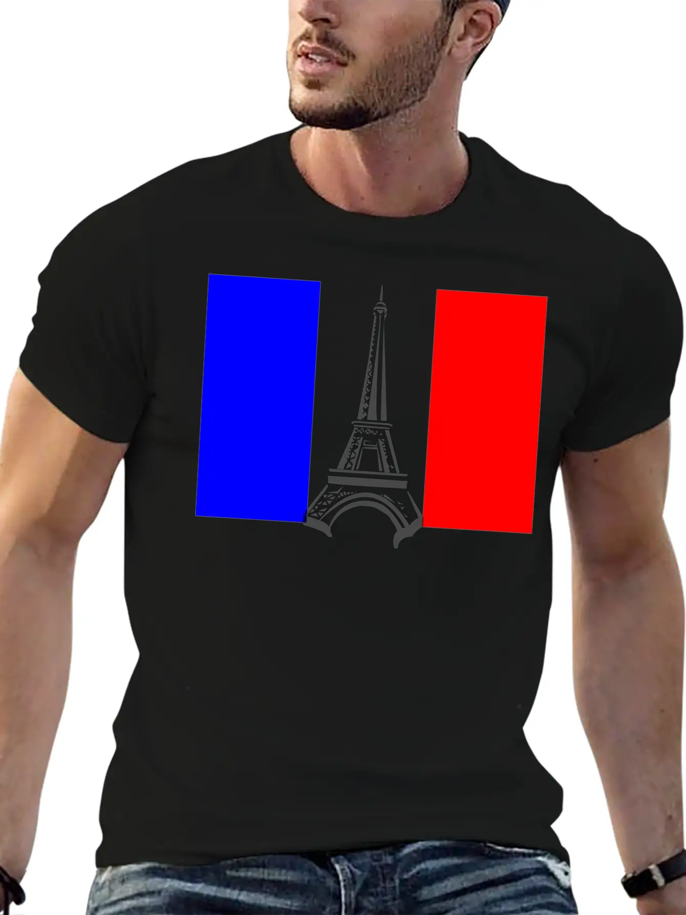 Eiffel Tower Flag Stylish Everyday T-Shirt – Unisex Basic Cotton Tee