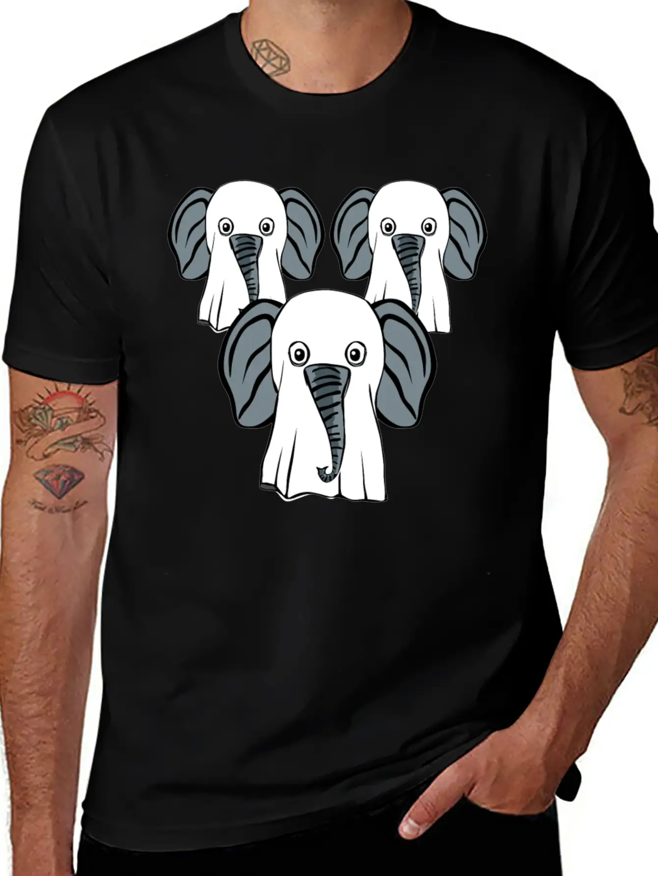Elephant Ghosts Elephants Basic Graphic T-Shirt – Daily Comfort In Soft Cotton