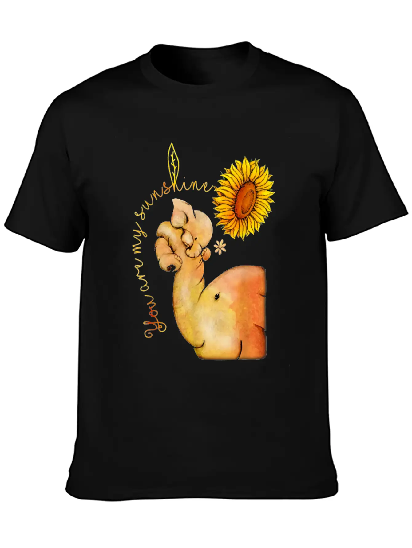 Elephants Sunflower Shirt Elephant Lover Breathable Graphic T-Shirt – Perfect For Casual Days