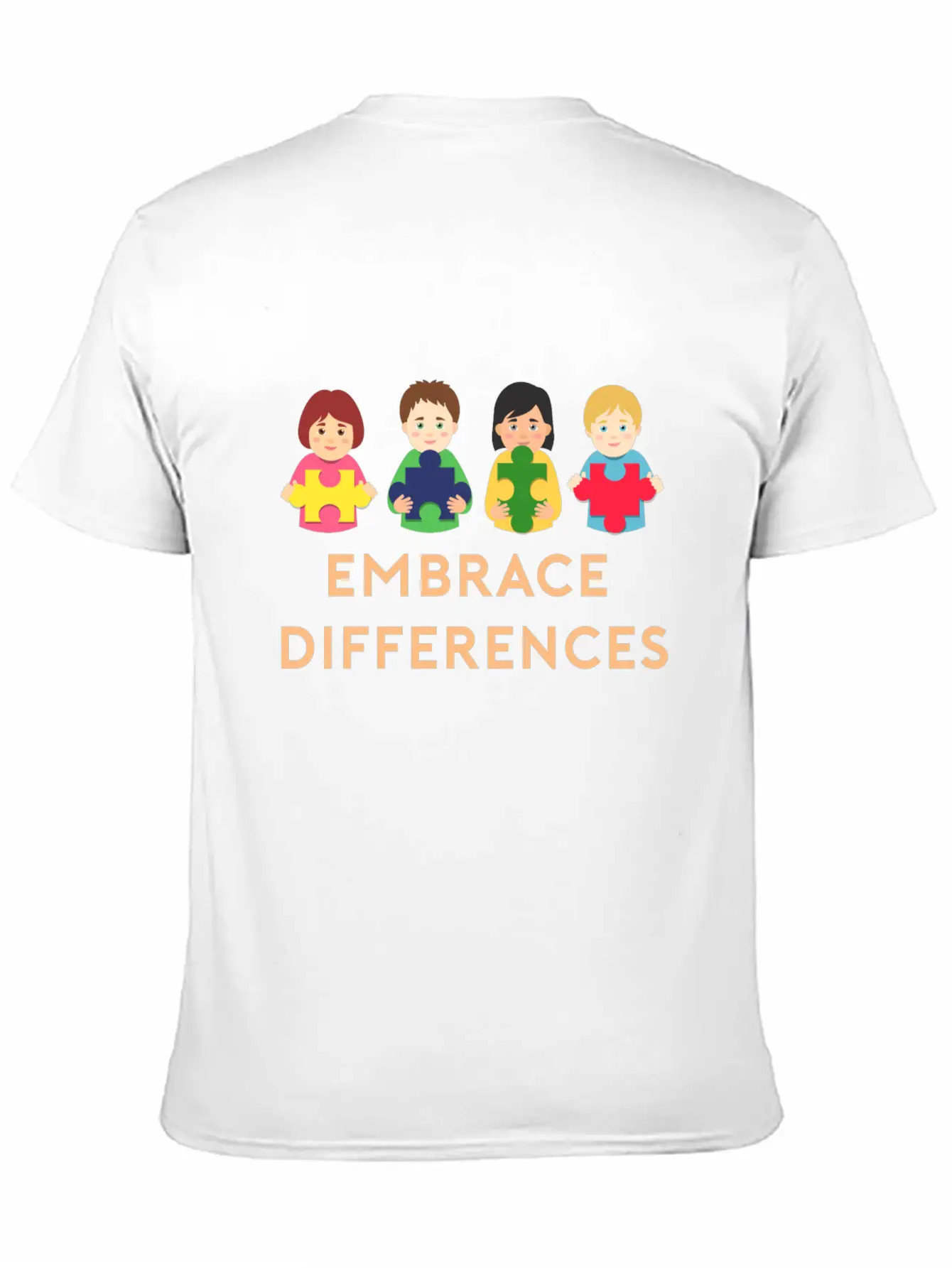 Embrace Differences Autism Gift Stylish Everyday T-Shirt – Unisex Basic Cotton Tee