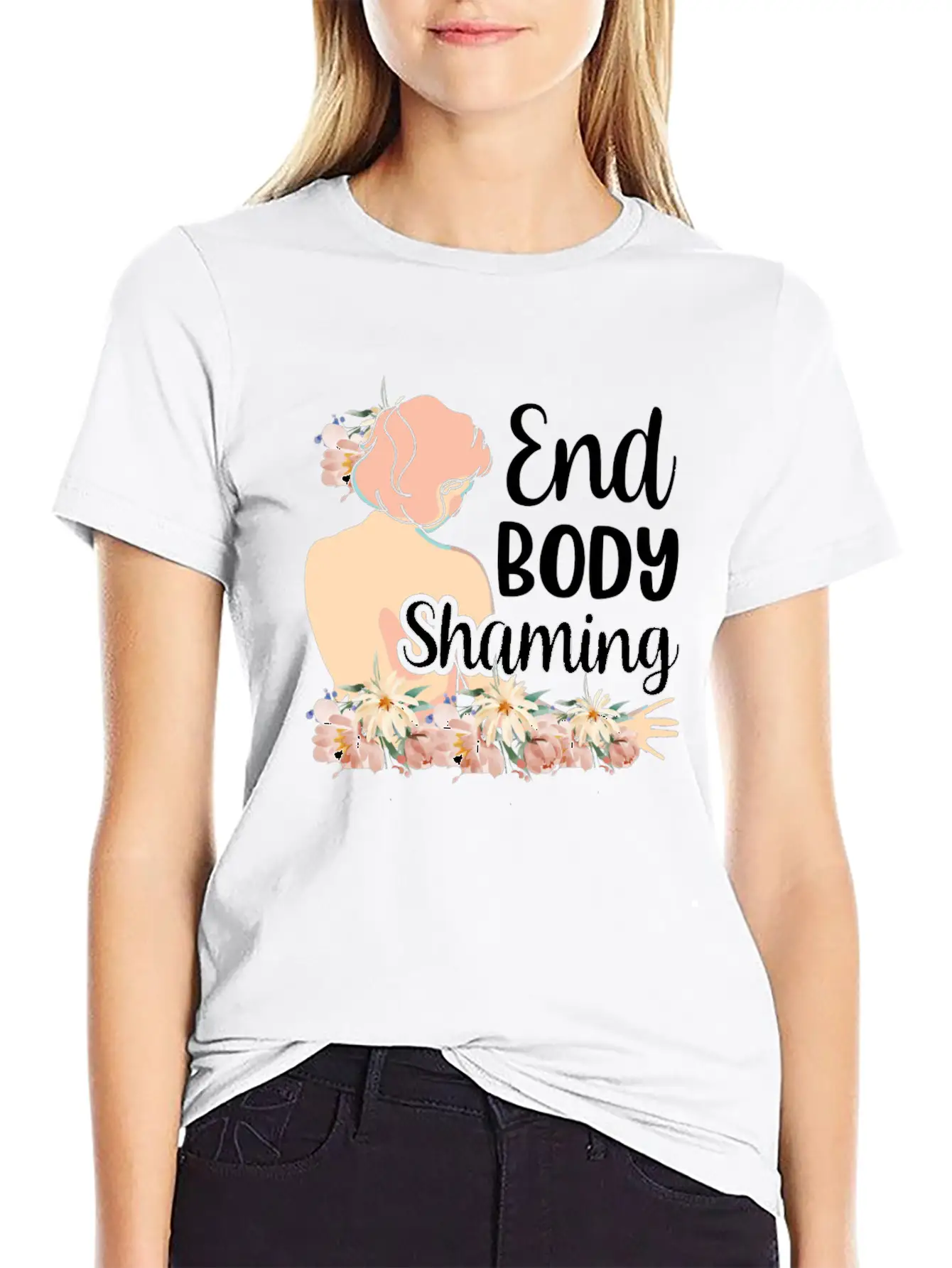 End Body Shaming Appearance Mocking Stop Unisex Casual T-Shirt – Clean Design For Daily Comfort
