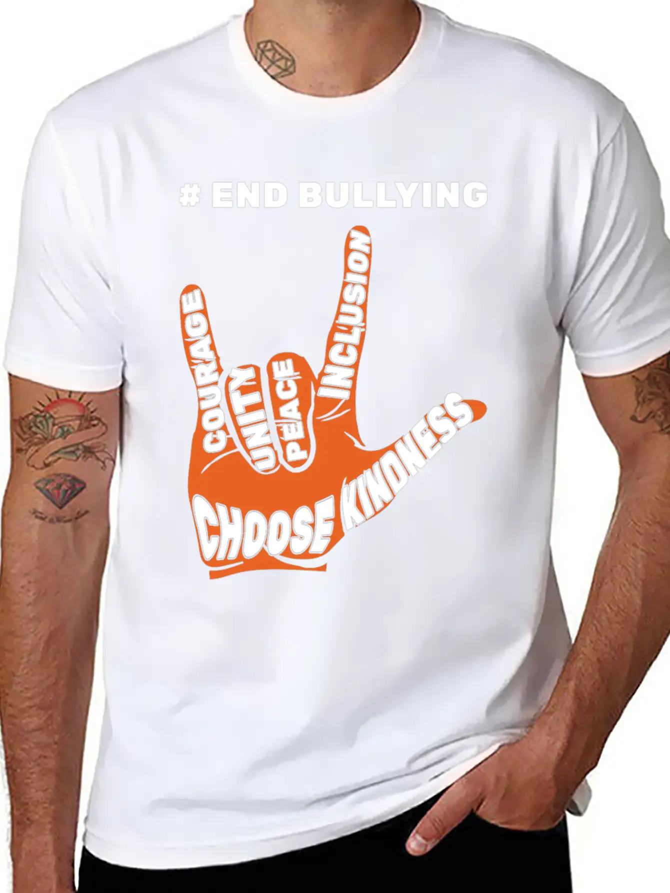 End Bullying Rock Kindness Orange Unity Day Basic Graphic T-Shirt – Daily Comfort In Soft Cotton