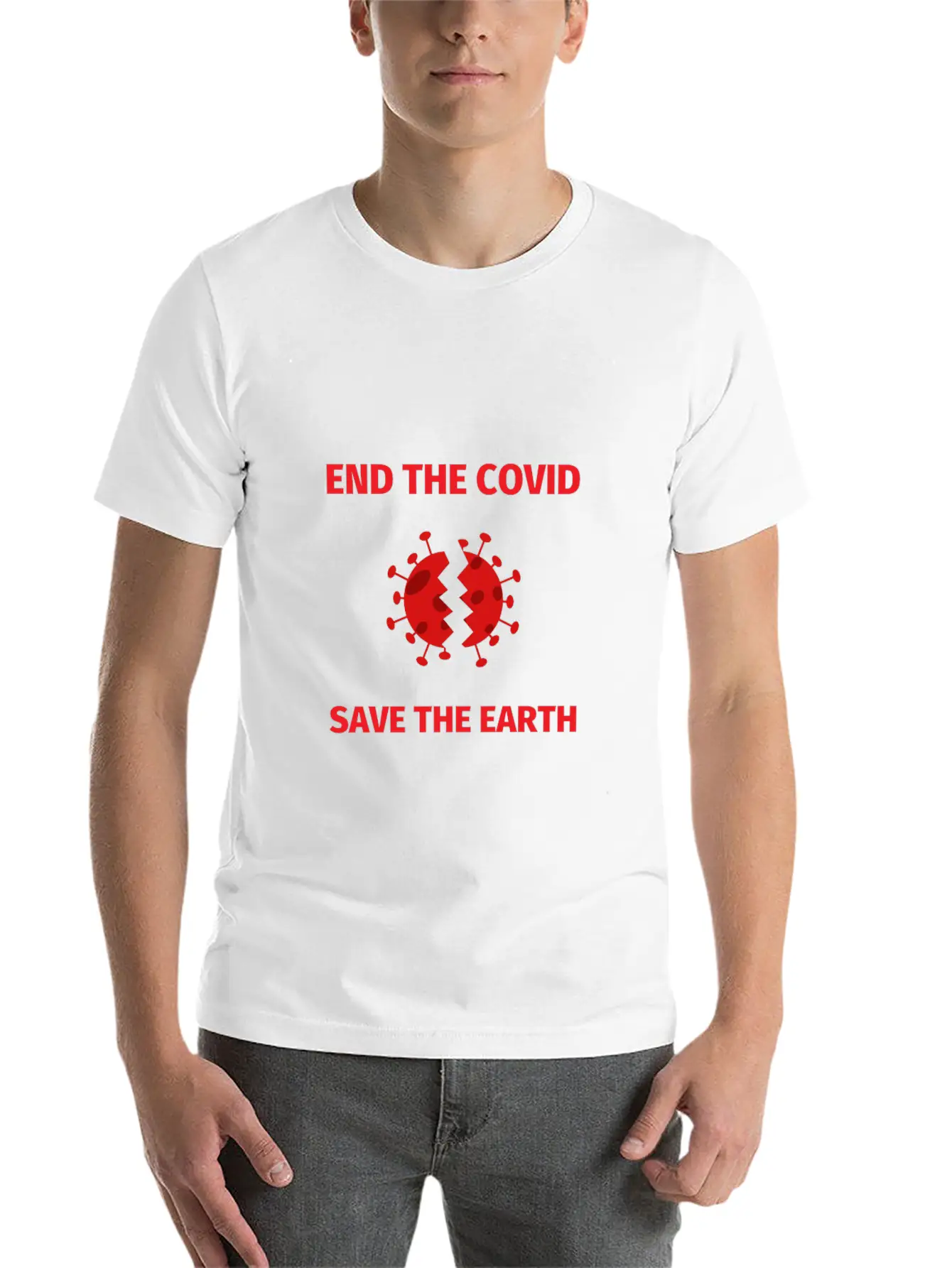 End The Covid Save The Earth Basic Graphic T-Shirt – Daily Comfort In Soft Cotton