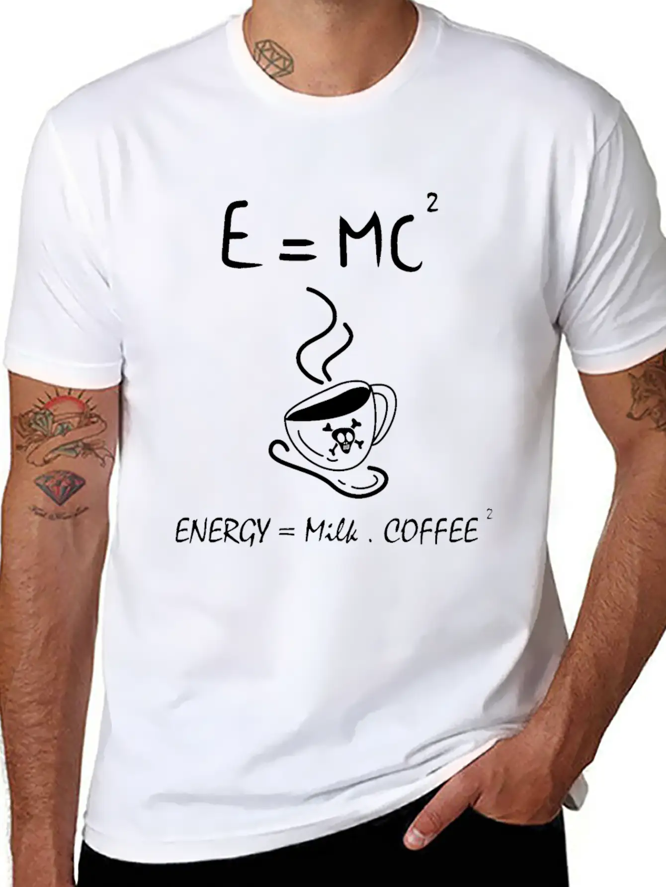 Energy Milk Coffee Basic Graphic T-Shirt – Daily Comfort In Soft Cotton
