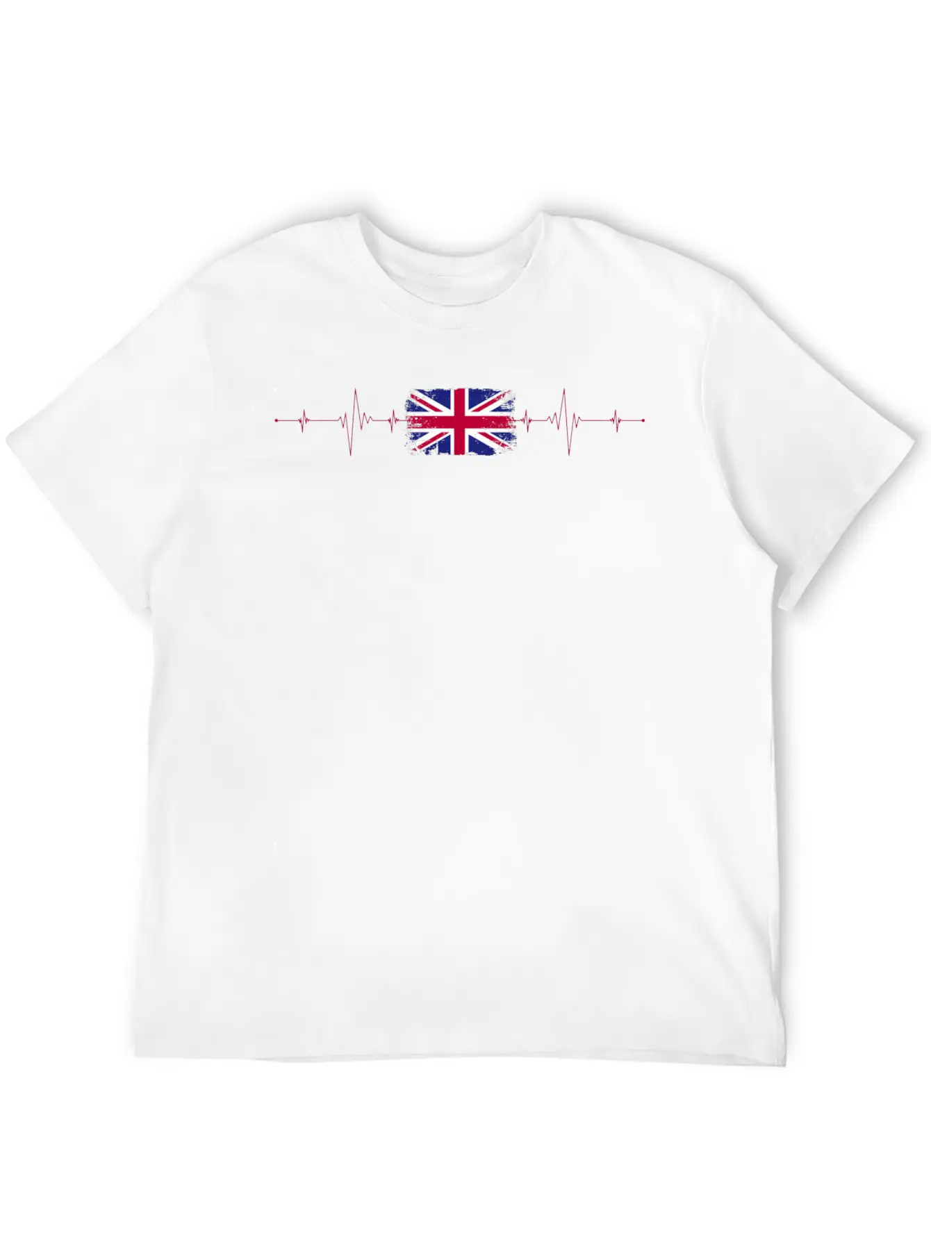 England Flag Heartbeat Stylish Everyday T-Shirt – Unisex Basic Cotton Tee