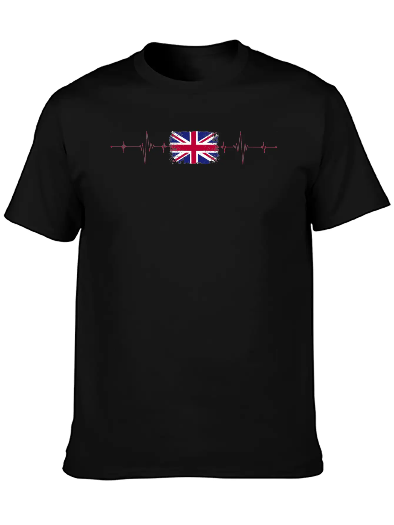 England Flag Heartbeat Stylish Everyday T-Shirt – Unisex Basic Cotton Tee