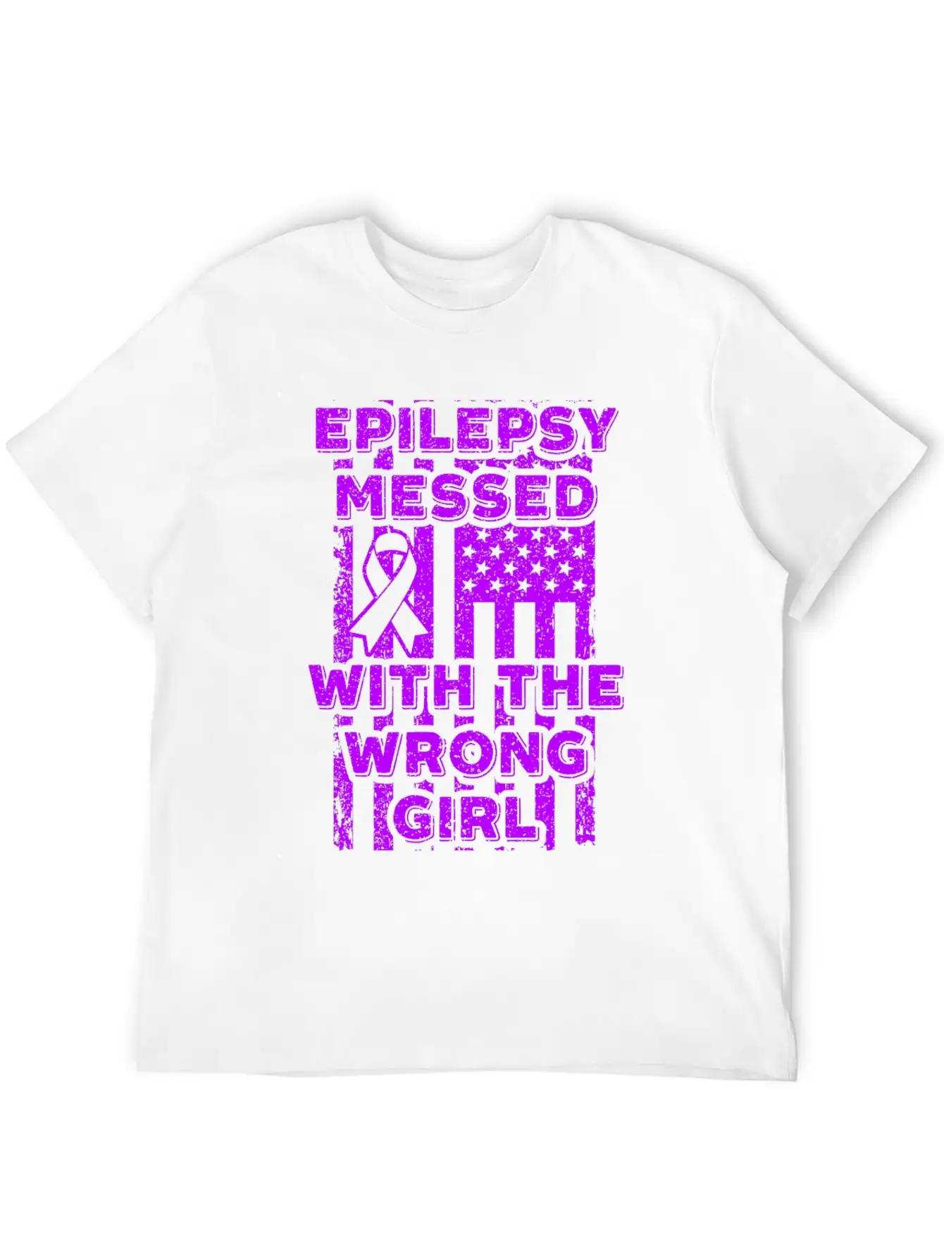 Epilepsy Messed With The Wrong Girl USA Flag Essential Cotton Tee For Daily Outfits – Unisex Style