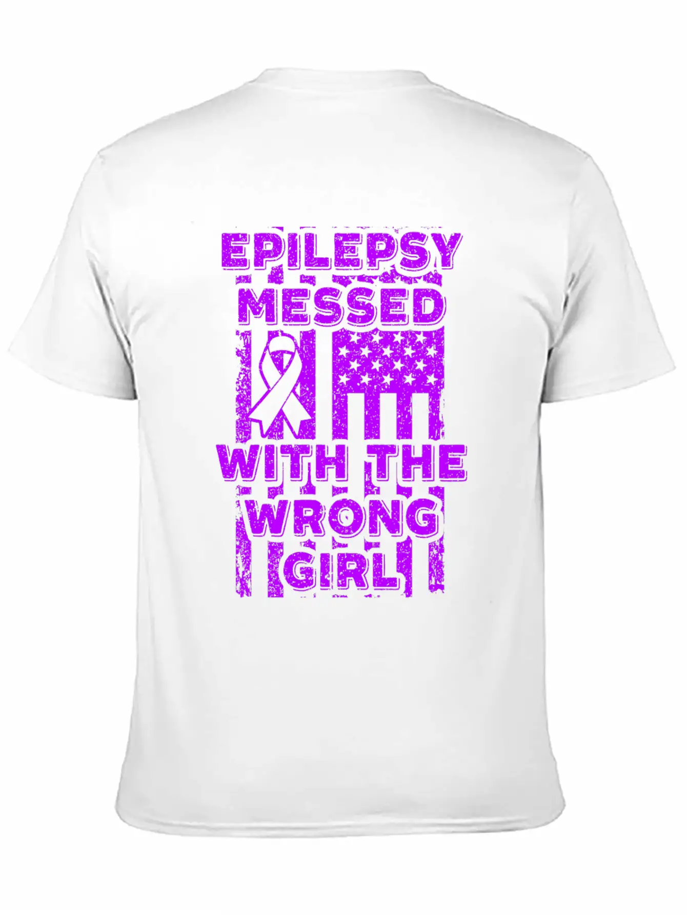 Epilepsy Messed With The Wrong Girl USA Flag Essential Cotton Tee For Daily Outfits – Unisex Style