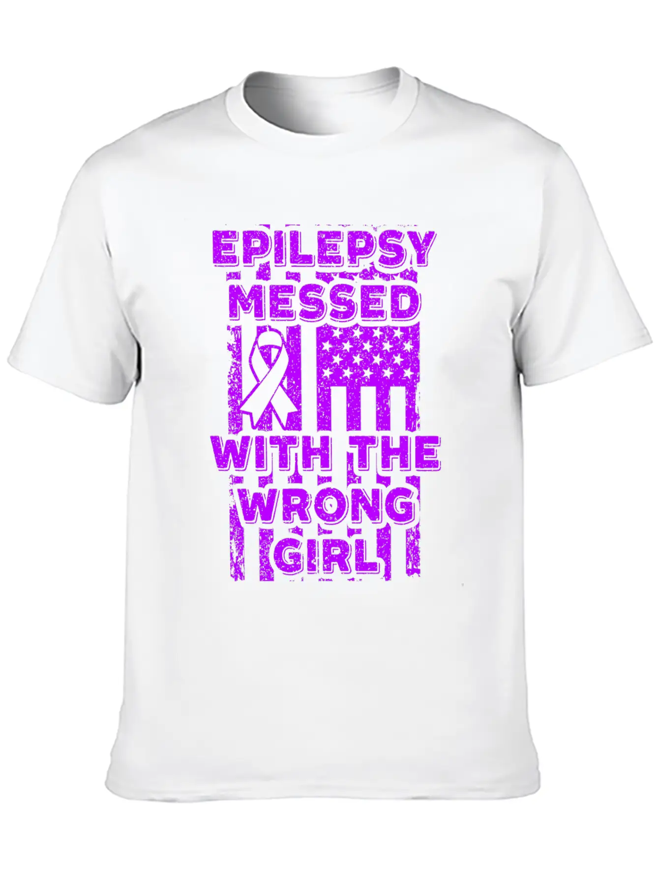 Epilepsy Messed With The Wrong Girl USA Flag Essential Cotton Tee For Daily Outfits – Unisex Style