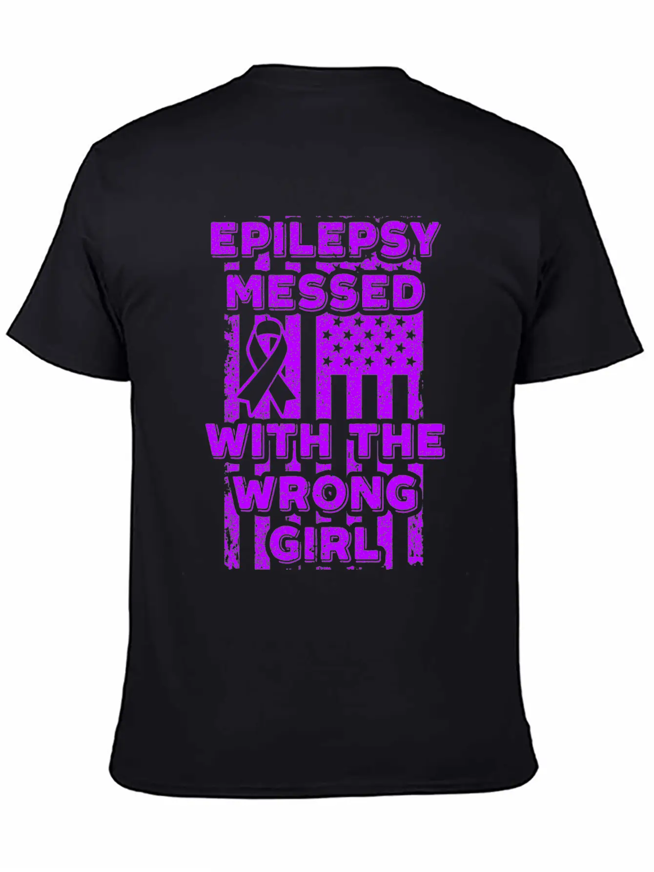 Epilepsy Messed With The Wrong Girl USA Flag Essential Cotton Tee For Daily Outfits – Unisex Style