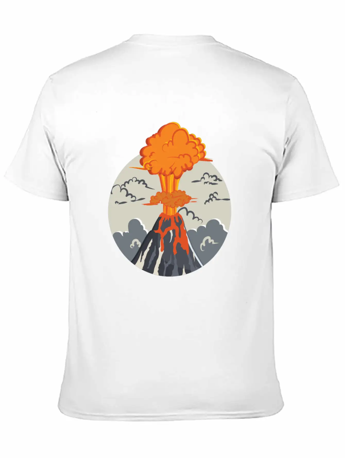 Erupting Volcano Basic Graphic T-Shirt – Daily Comfort In Soft Cotton