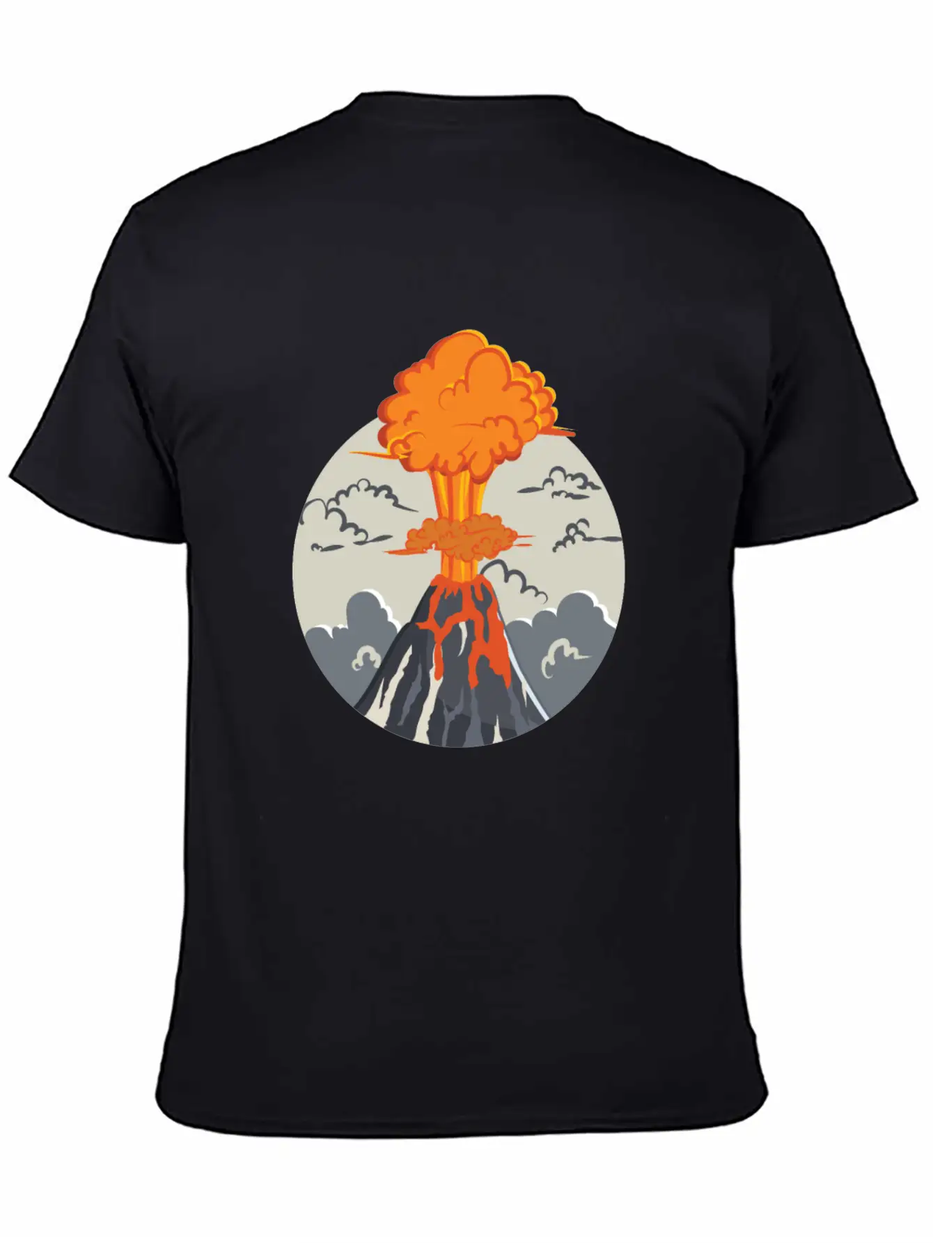 Erupting Volcano Basic Graphic T-Shirt – Daily Comfort In Soft Cotton