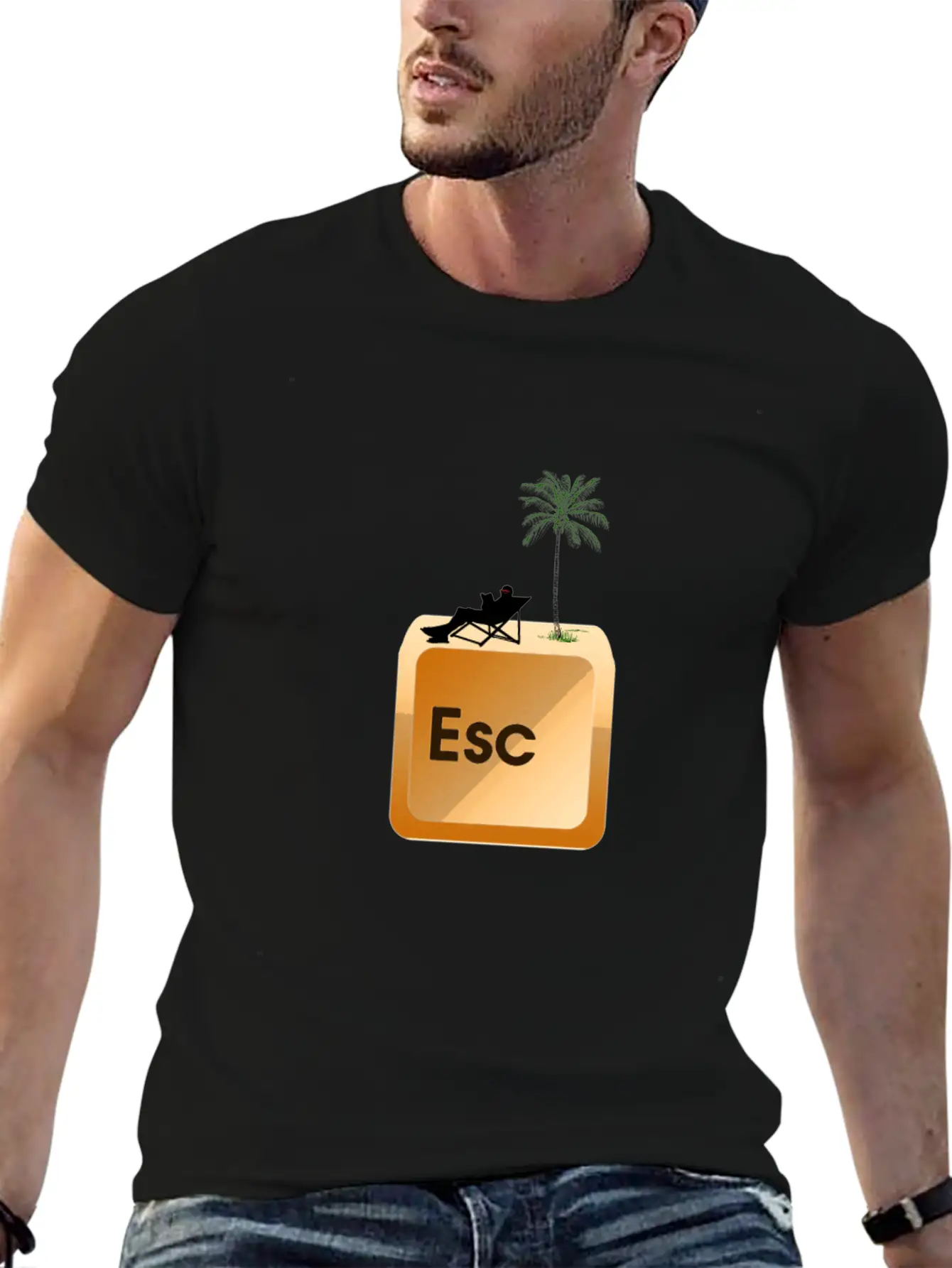 ESC Button Escape Keyboard IT Admin Nerd Gift Stylish Everyday T-Shirt – Unisex Basic Cotton Tee