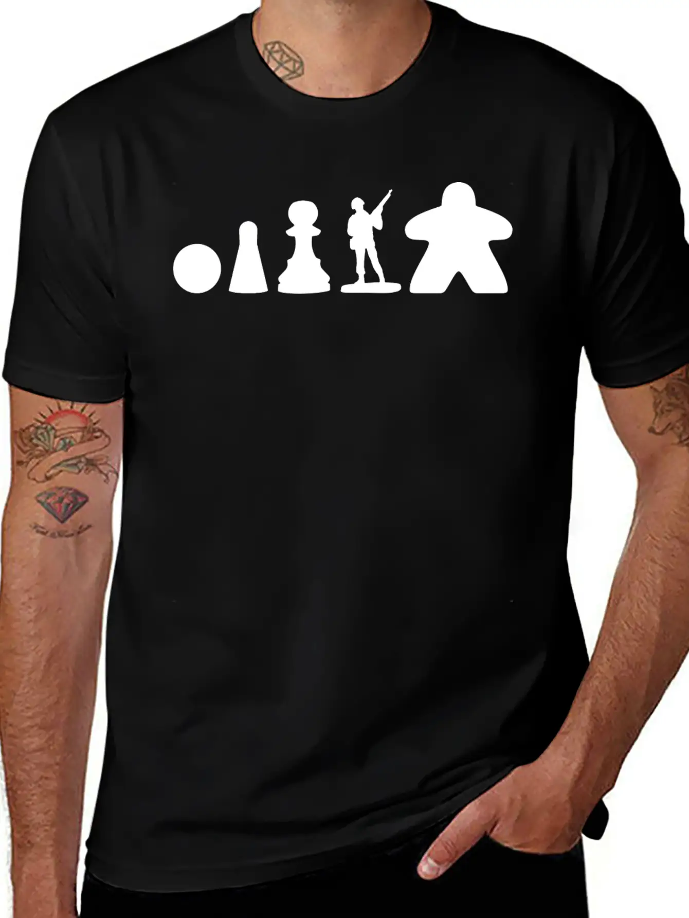 Evolution Of The Meeple Lightweight Cotton T-Shirt – Daily Comfort Graphic Shirt