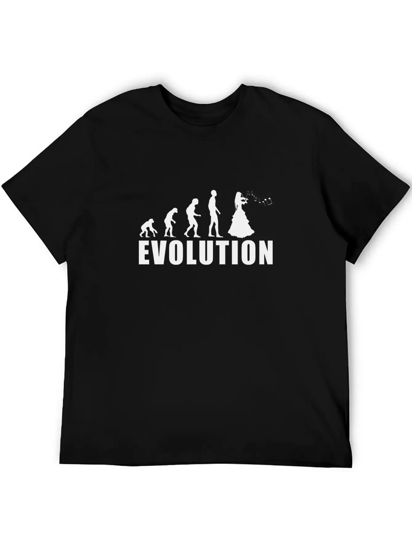 EVOLUTION Violinist Classical Fiddle Music Gift Relaxed Everyday Tee – Lightweight And Durable Cotton