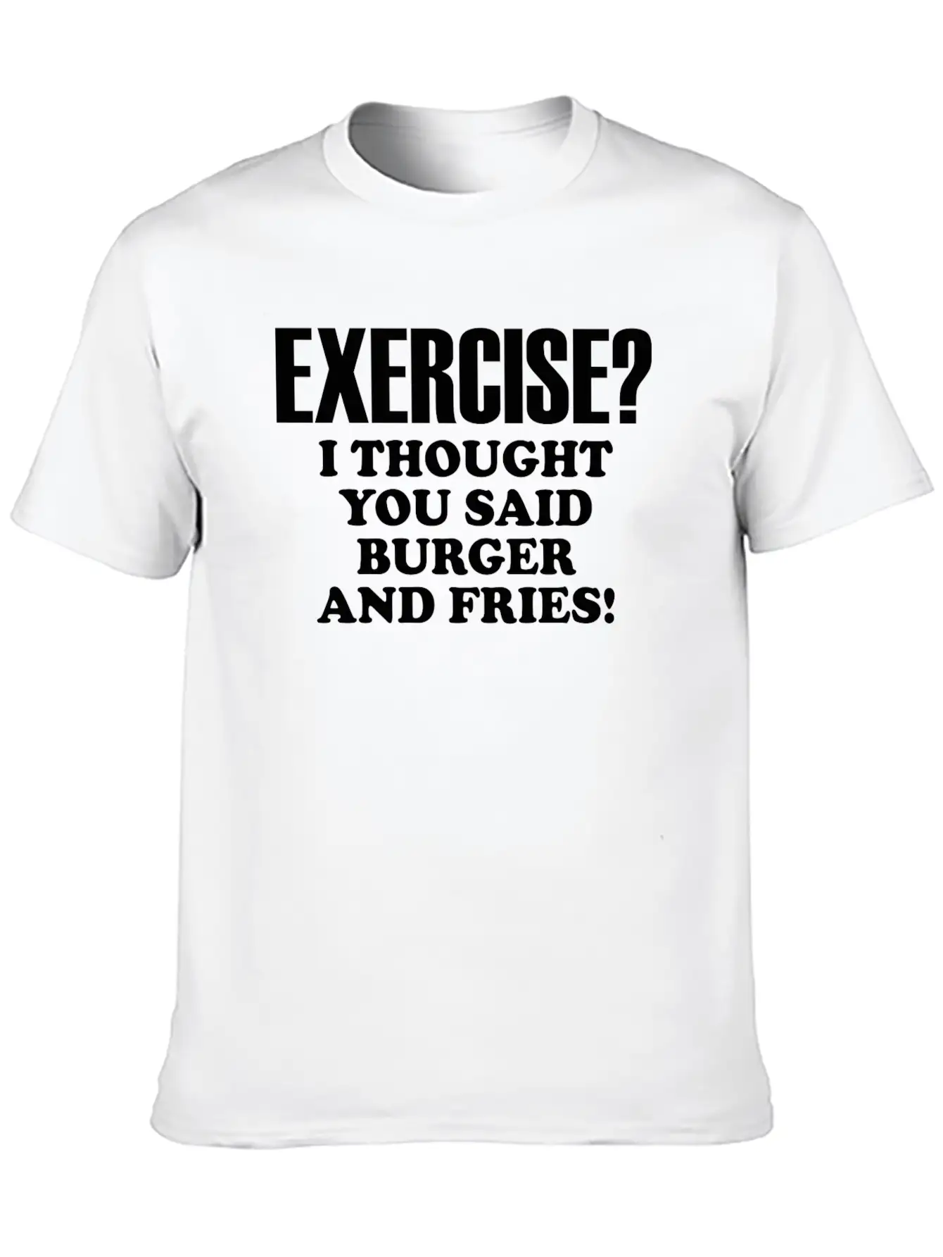 Exercise Burger And Fries Basic Graphic T-Shirt – Daily Comfort In Soft Cotton