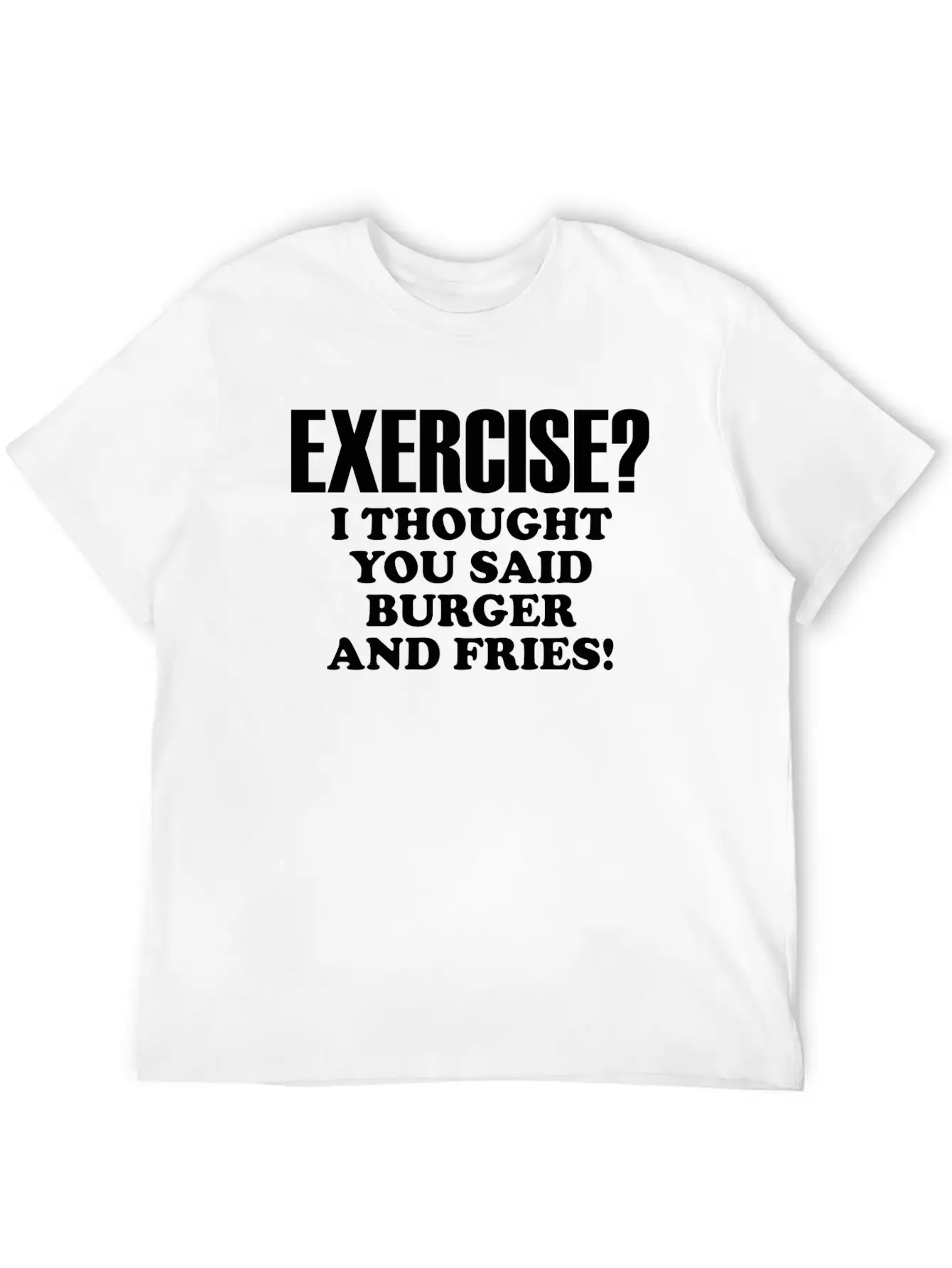 Exercise Burger And Fries Basic Graphic T-Shirt – Daily Comfort In Soft Cotton
