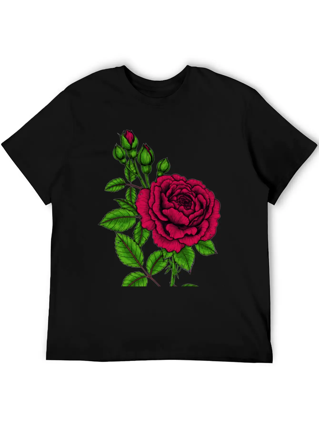 Faded Green Rose Relaxed Everyday Tee – Lightweight And Durable Cotton