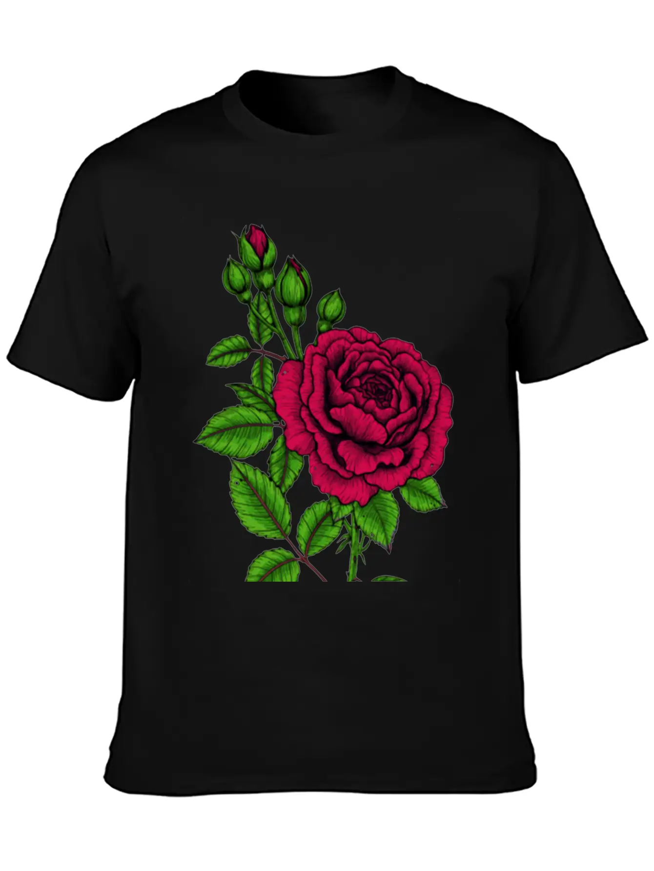 Faded Green Rose Relaxed Everyday Tee – Lightweight And Durable Cotton
